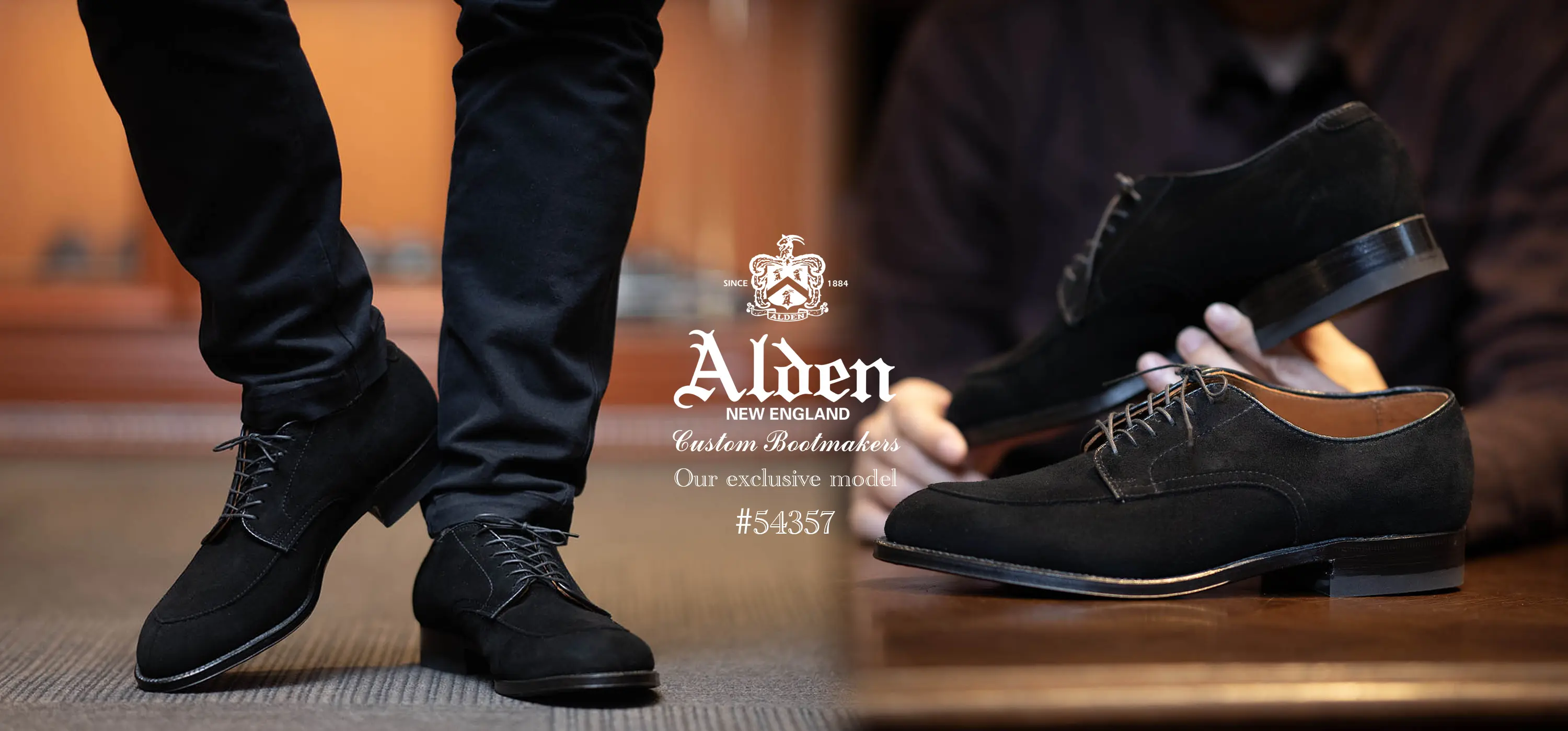 ALDEN,ǥ,54357,,르󥭥,BLACK,֥å,ǥեɥ饹,,,塼,Modified last,Suede,Algonquin,V tip,塼,׷