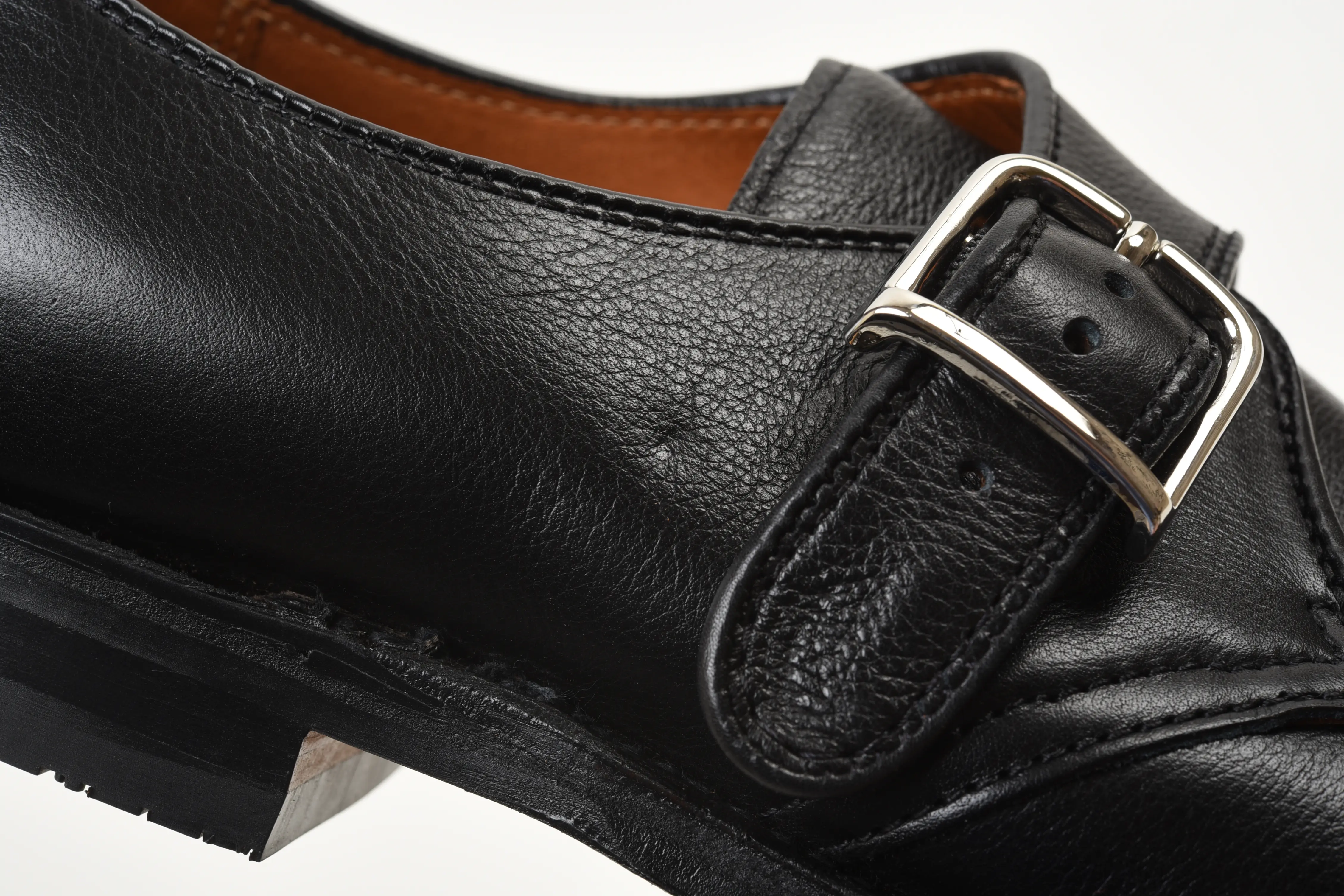 ǥ N1408L Military Monk Strap Shoes Ladycalf Black