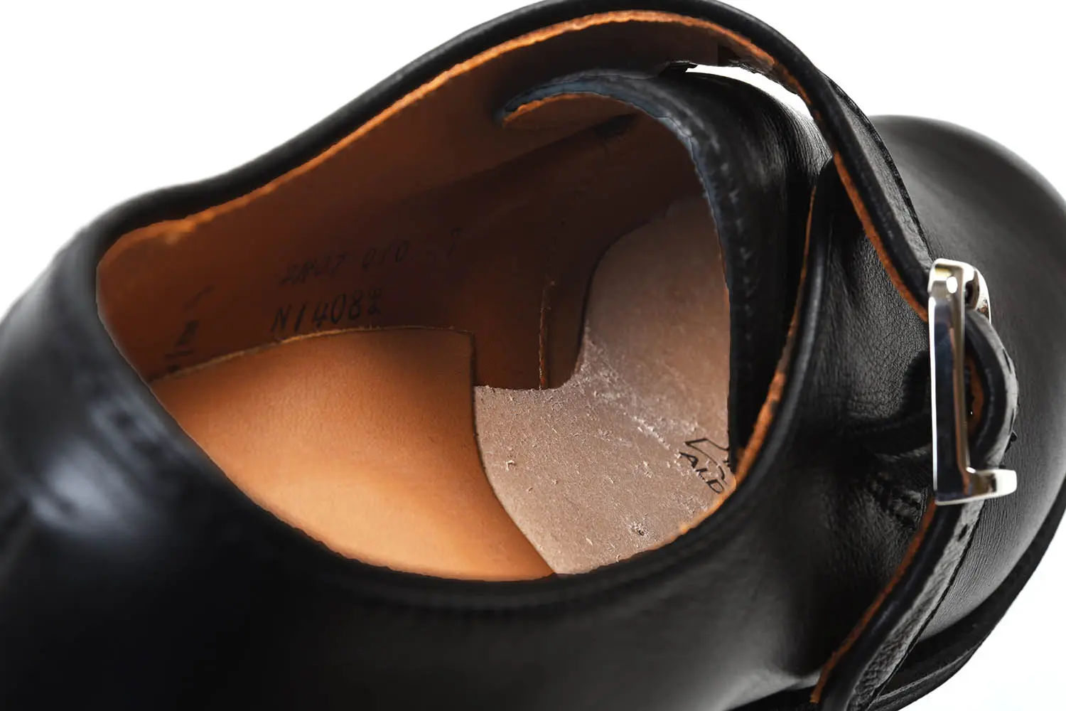 ǥ N1408L Military Monk Strap Shoes Ladycalf Black