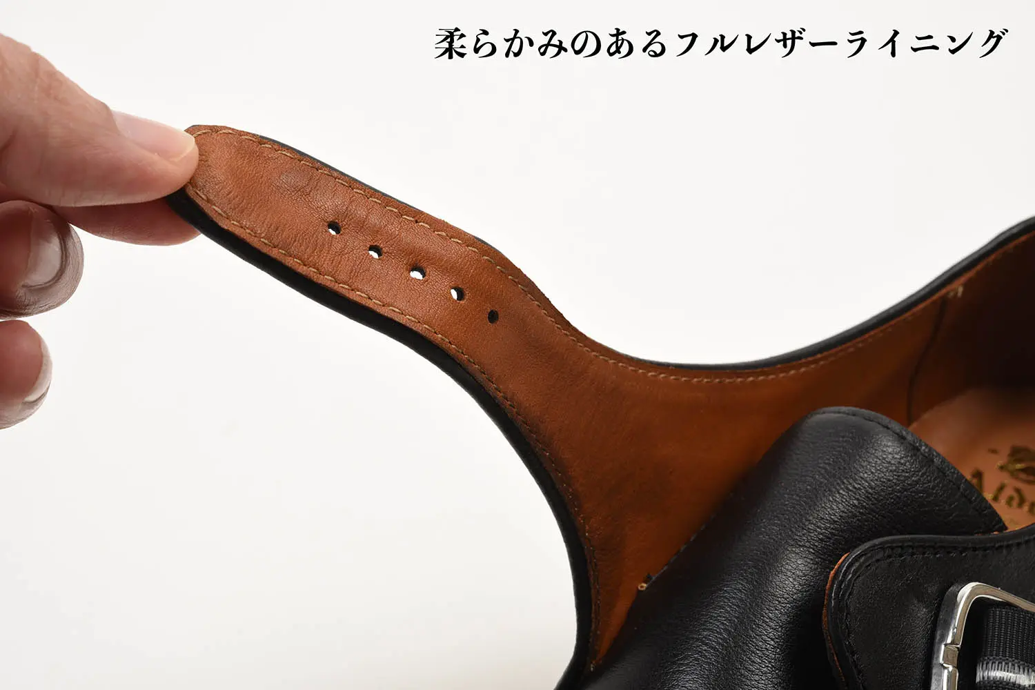 ǥ N1408L Military Monk Strap Shoes Ladycalf Black