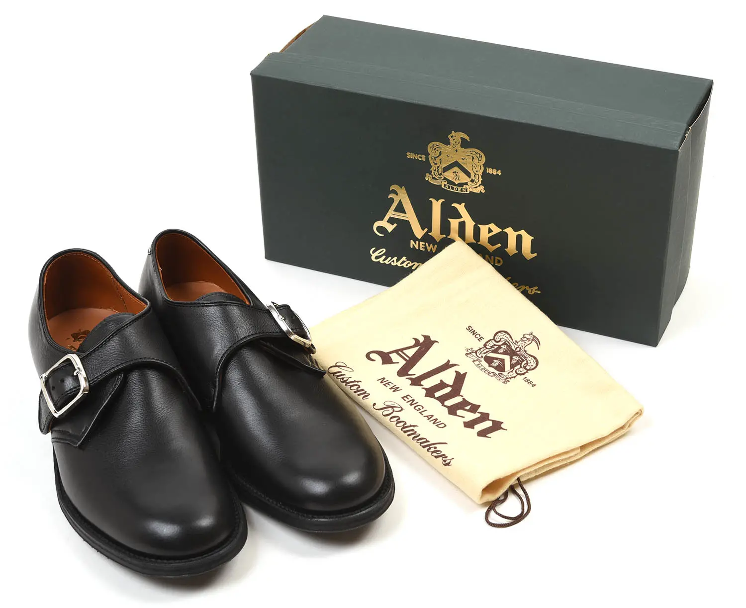 ǥ N1408L Military Monk Strap Shoes Ladycalf Black