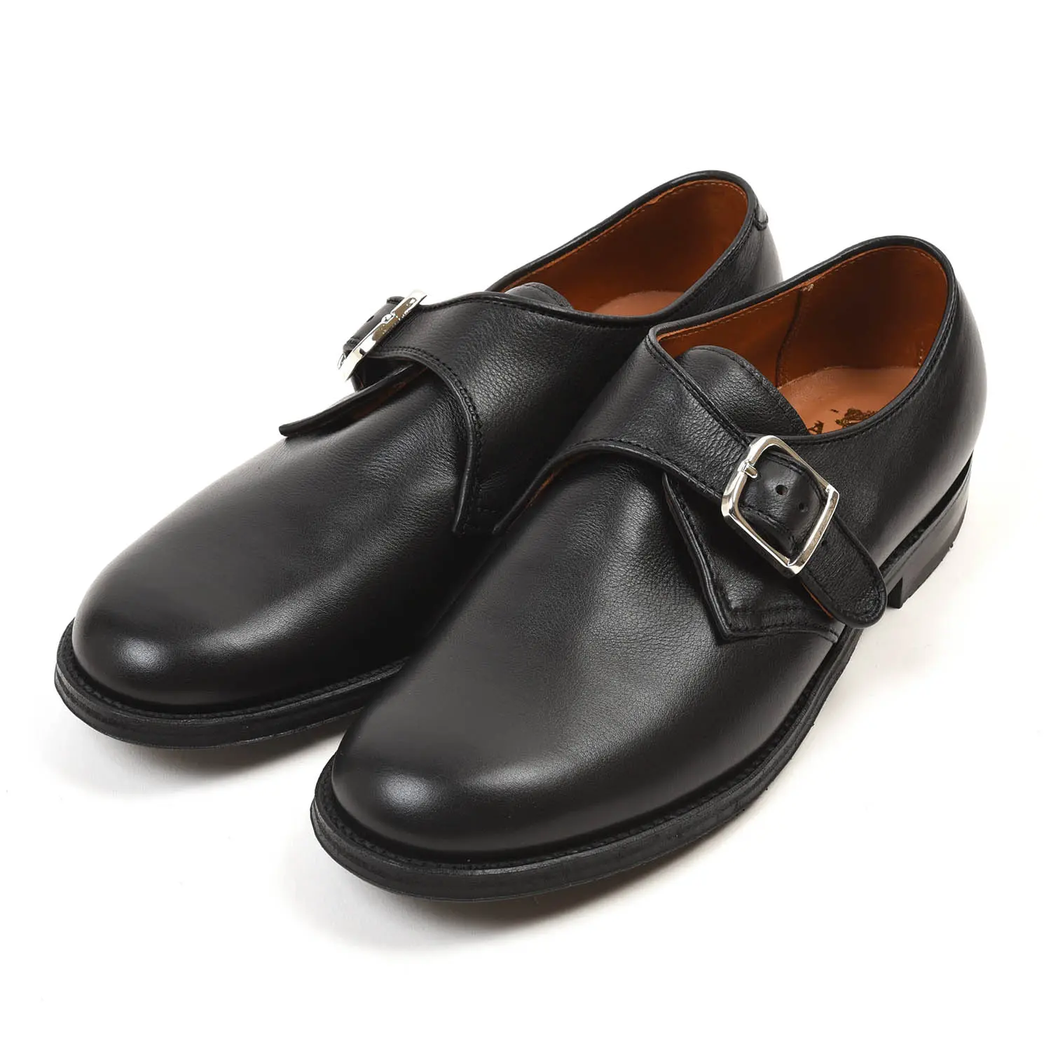 ǥ N1408L Military Monk Strap Shoes Ladycalf Black