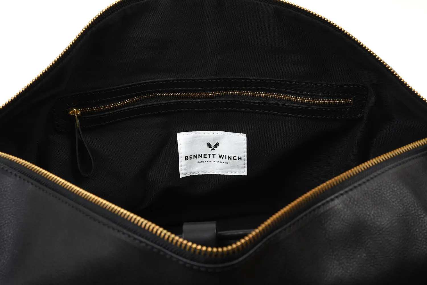 BENNETT WINCH Leather-Weekender, Black