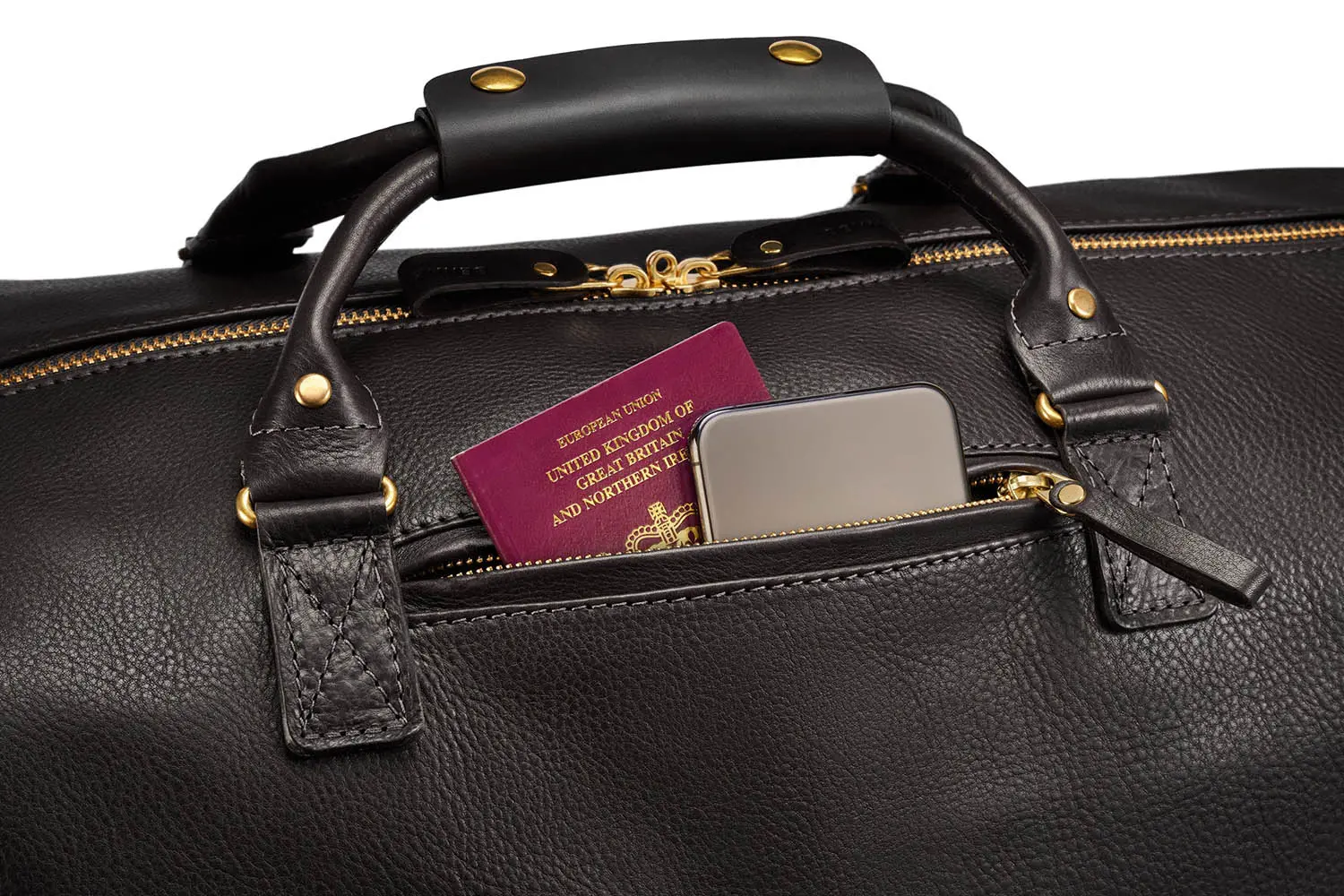 BENNETT WINCH Leather-Weekender, Black
