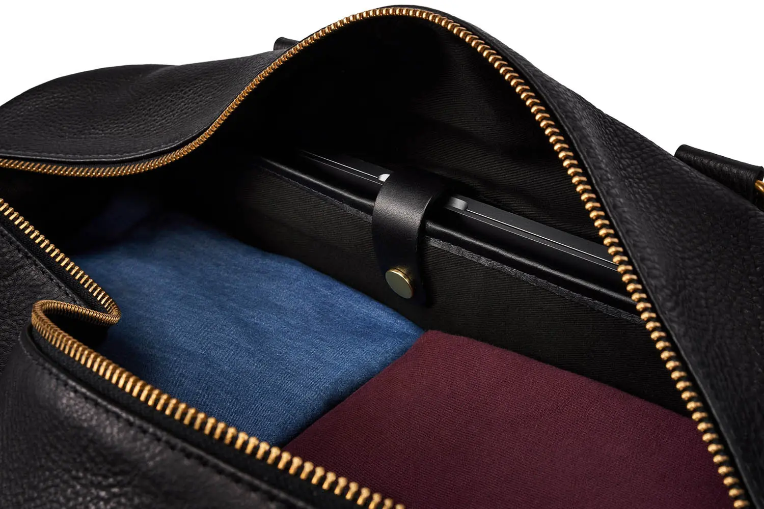 BENNETT WINCH Leather-Weekender, Black