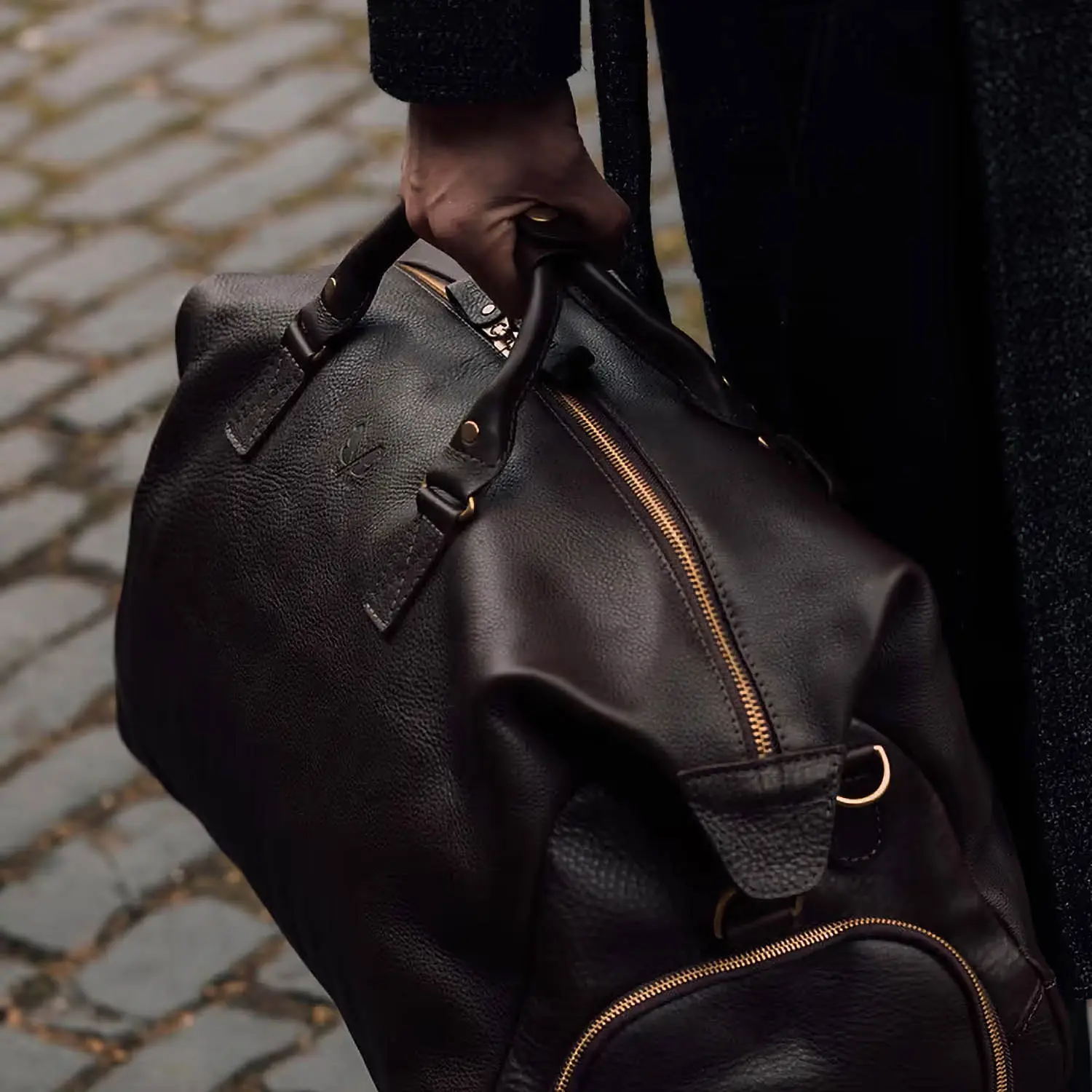 BENNETT WINCH Leather-Weekender, Brown