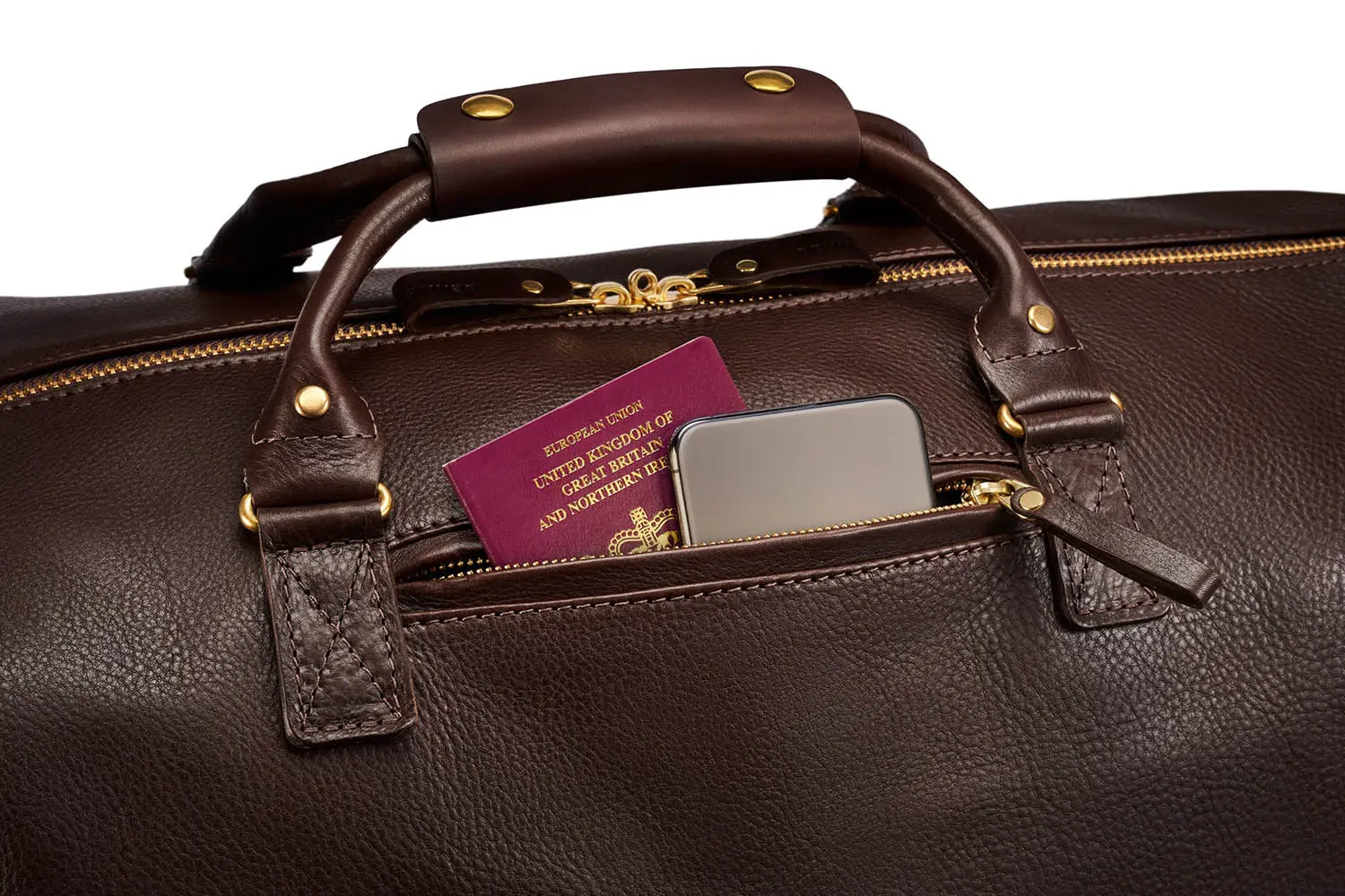 BENNETT WINCH Leather-Weekender, Brown