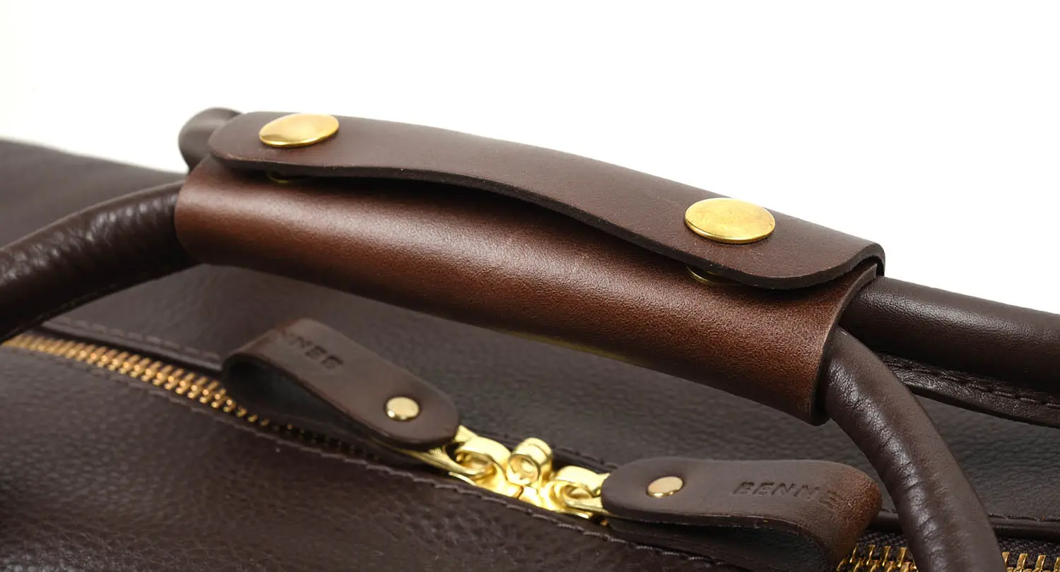 BENNETT WINCH Leather-Weekender, Brown