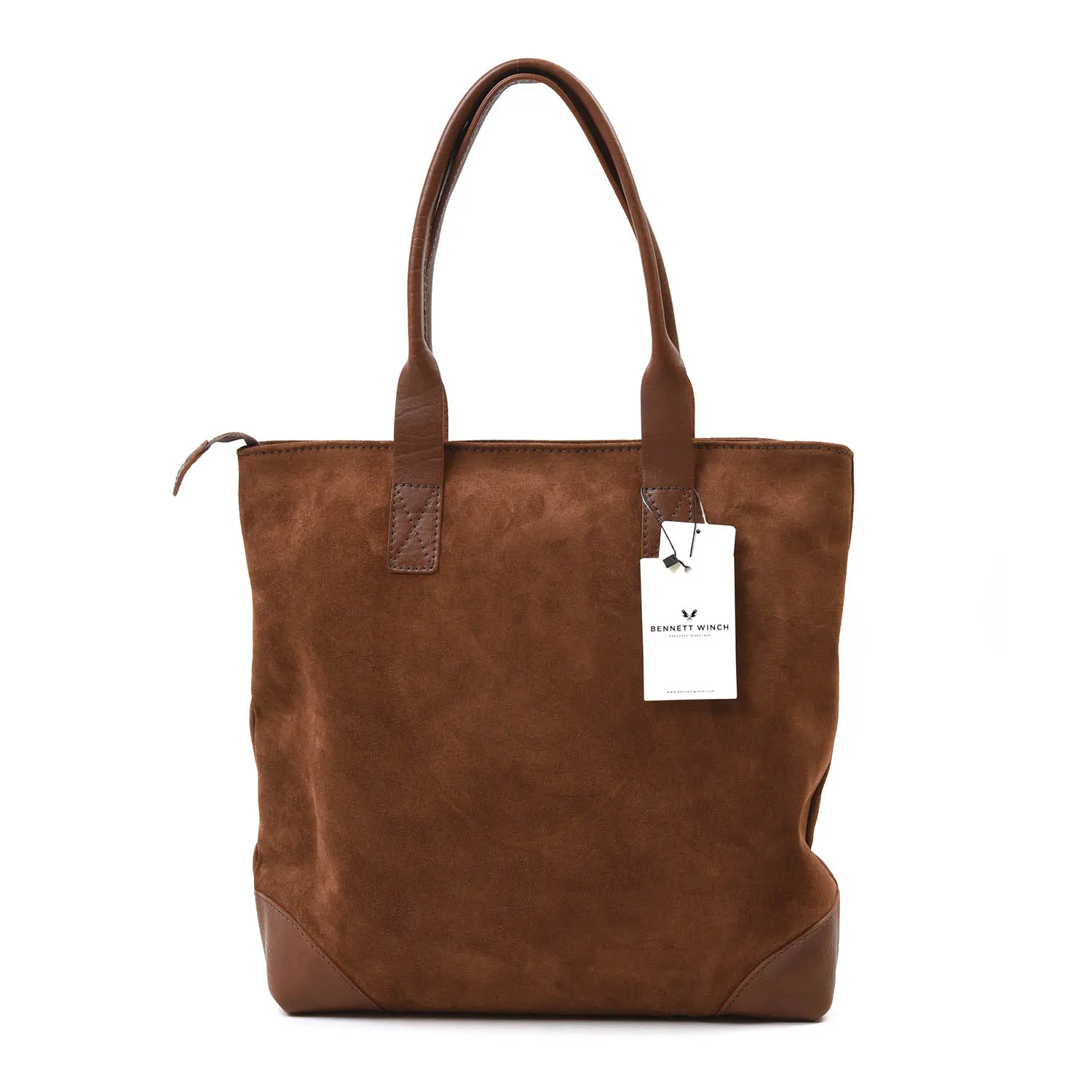 Bennett Winch Suede Tote Bag (Suede Brown)
