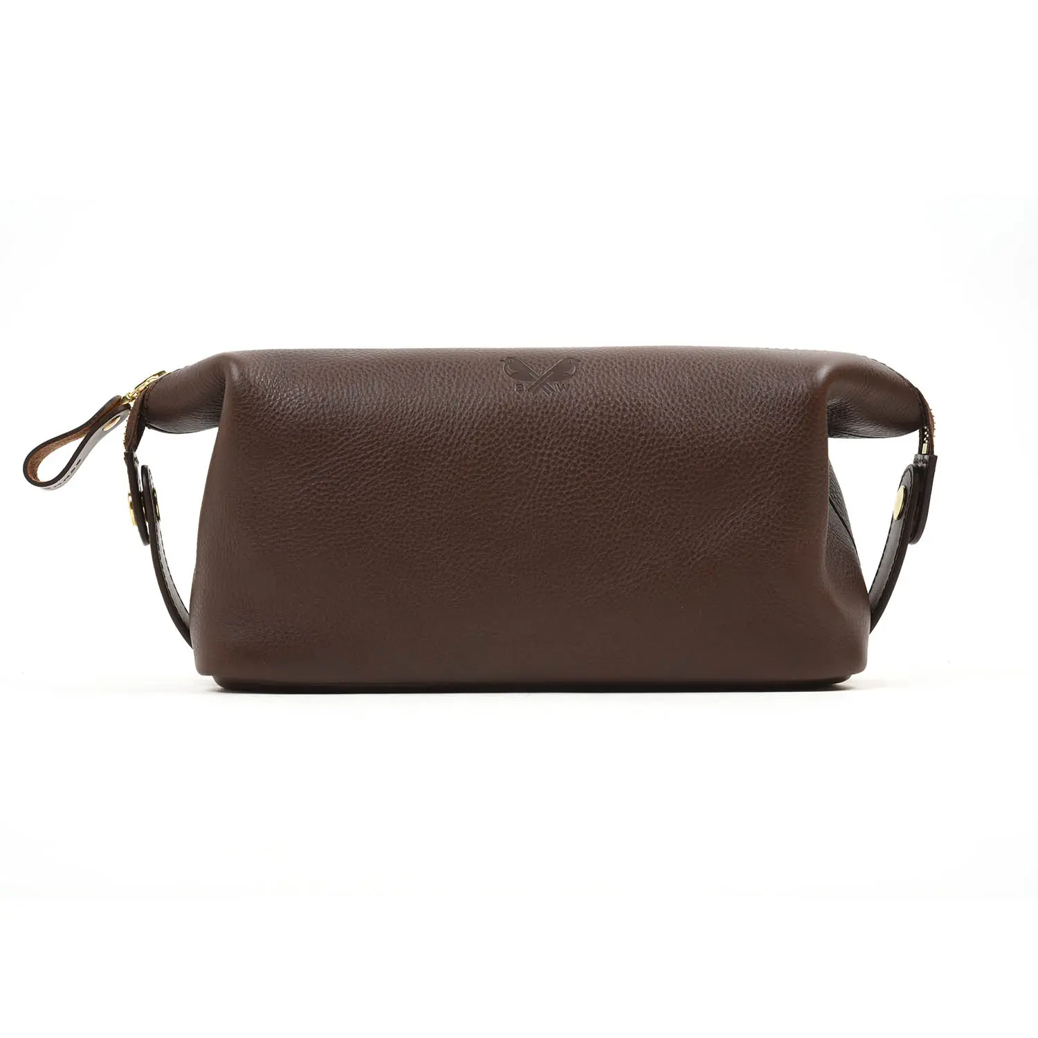 BENNETT WINCH Leather Wash Bag / Dopp Kit, Brown