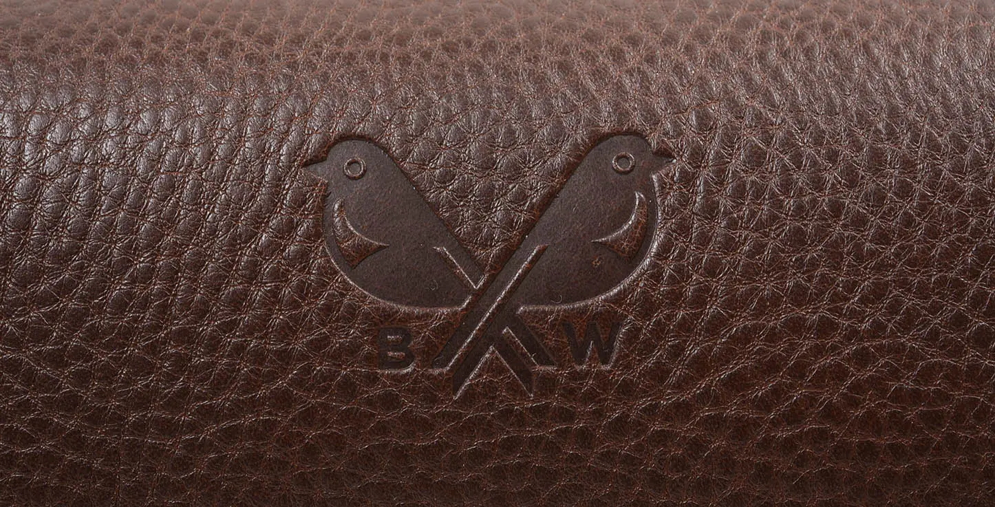 BENNETT WINCH Leather Wash Bag / Dopp Kit, Brown