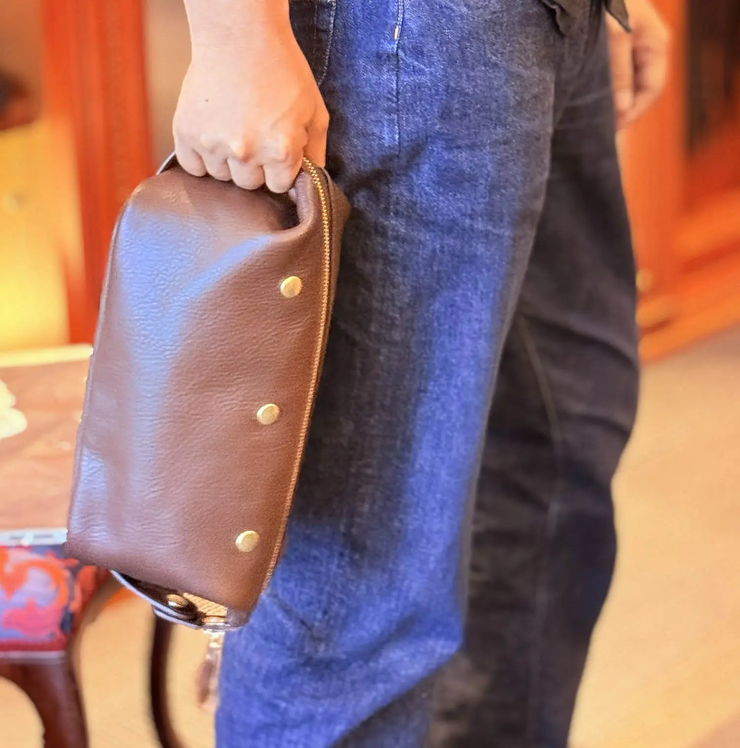 Bennett Winch Wash Bag Brown 2