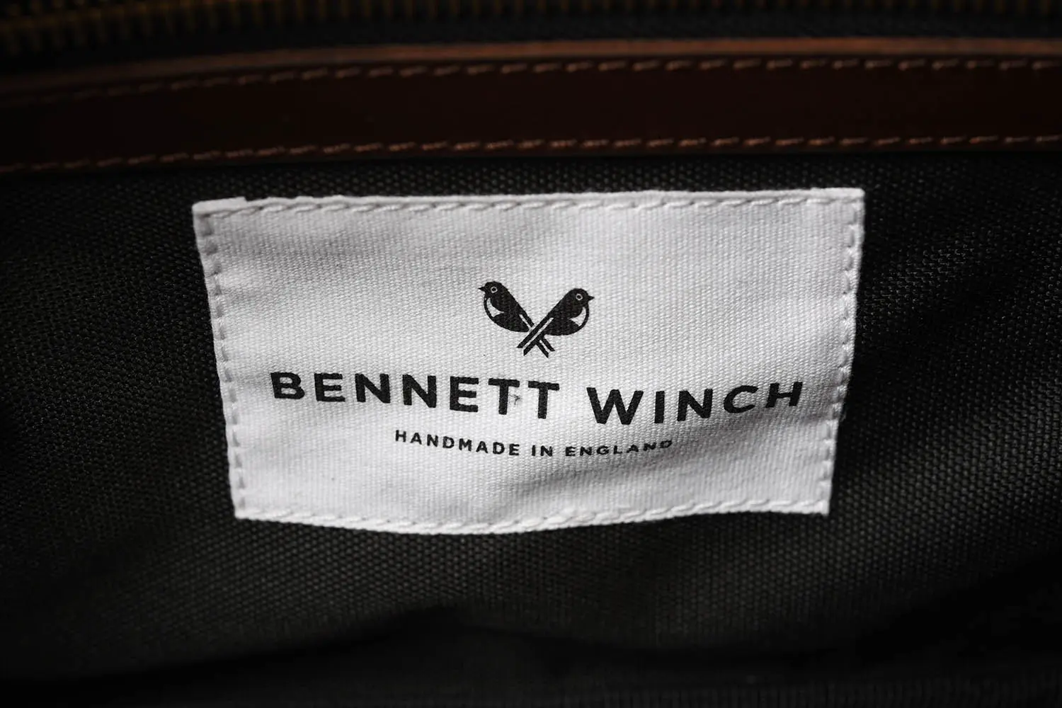 BENNETT WINCH Leather Wash Bag / Dopp Kit, Brown