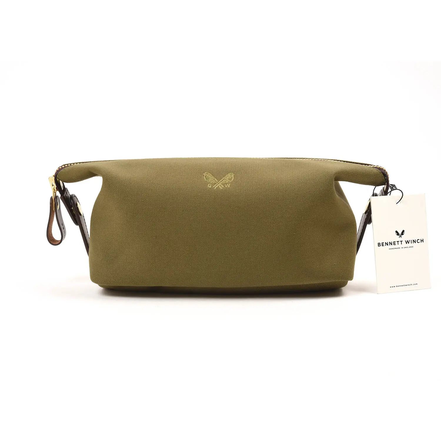 BENNETT WINCH Canvas Wash Bag / Dopp Kit, Olive