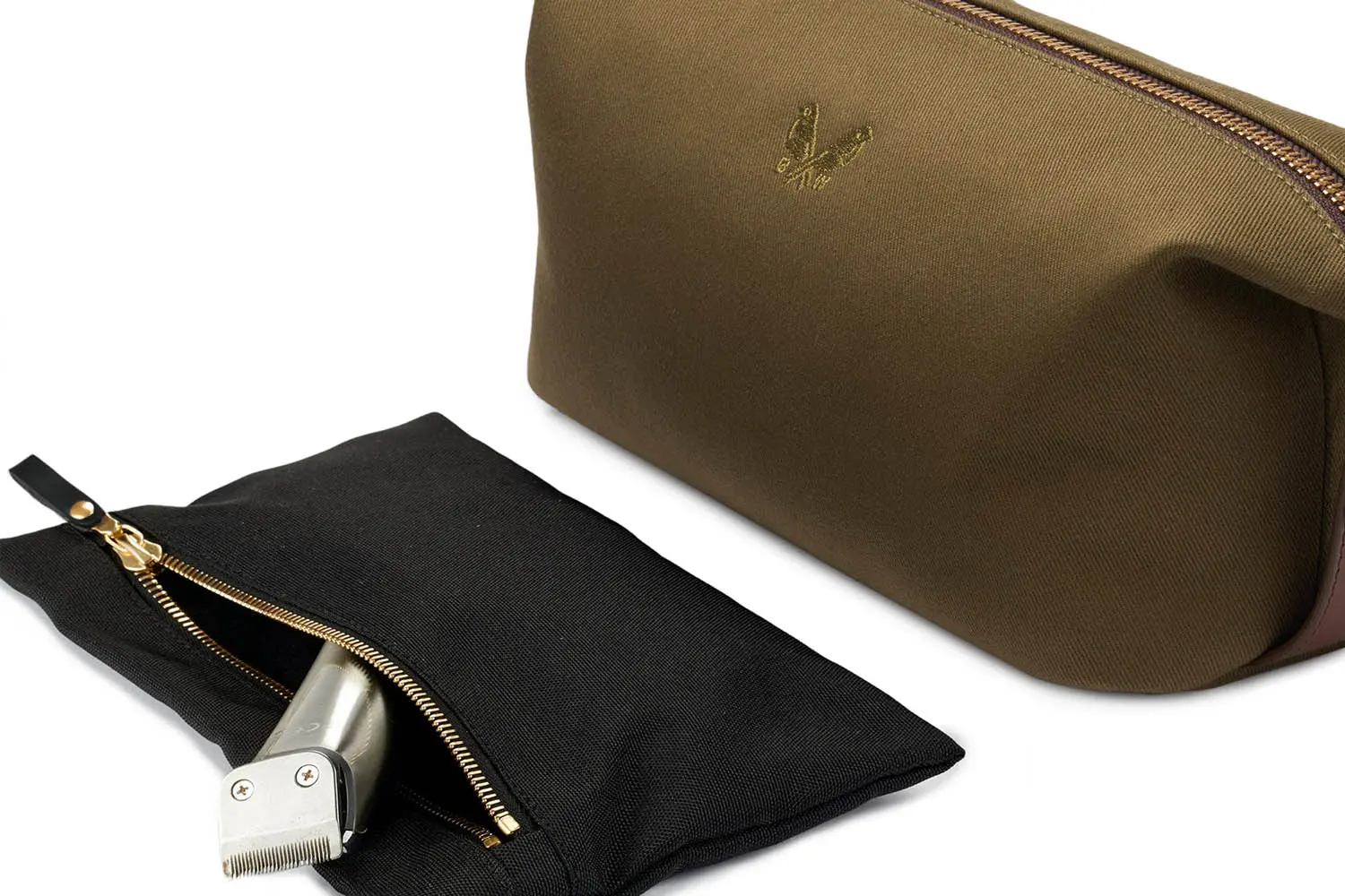 BENNETT WINCH Canvas Wash Bag / Dopp Kit, Olive