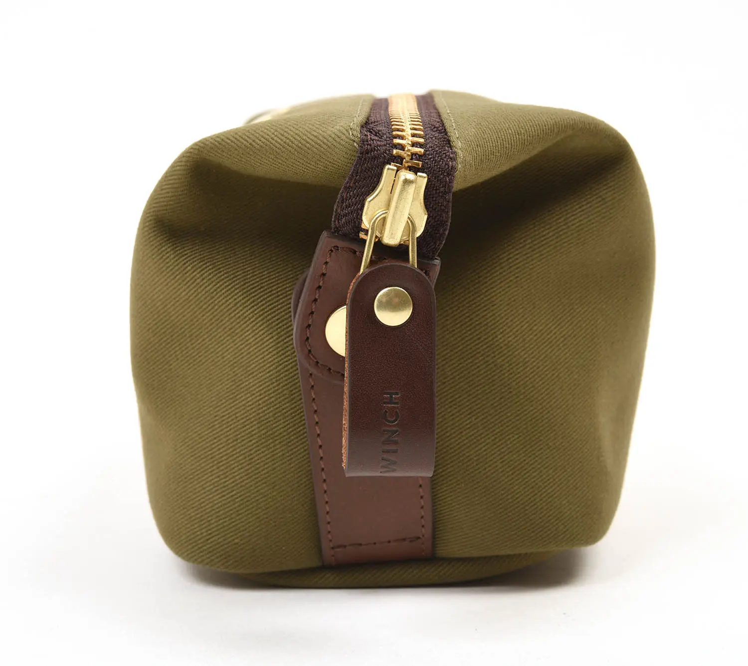 BENNETT WINCH Canvas Wash Bag / Dopp Kit, Olive