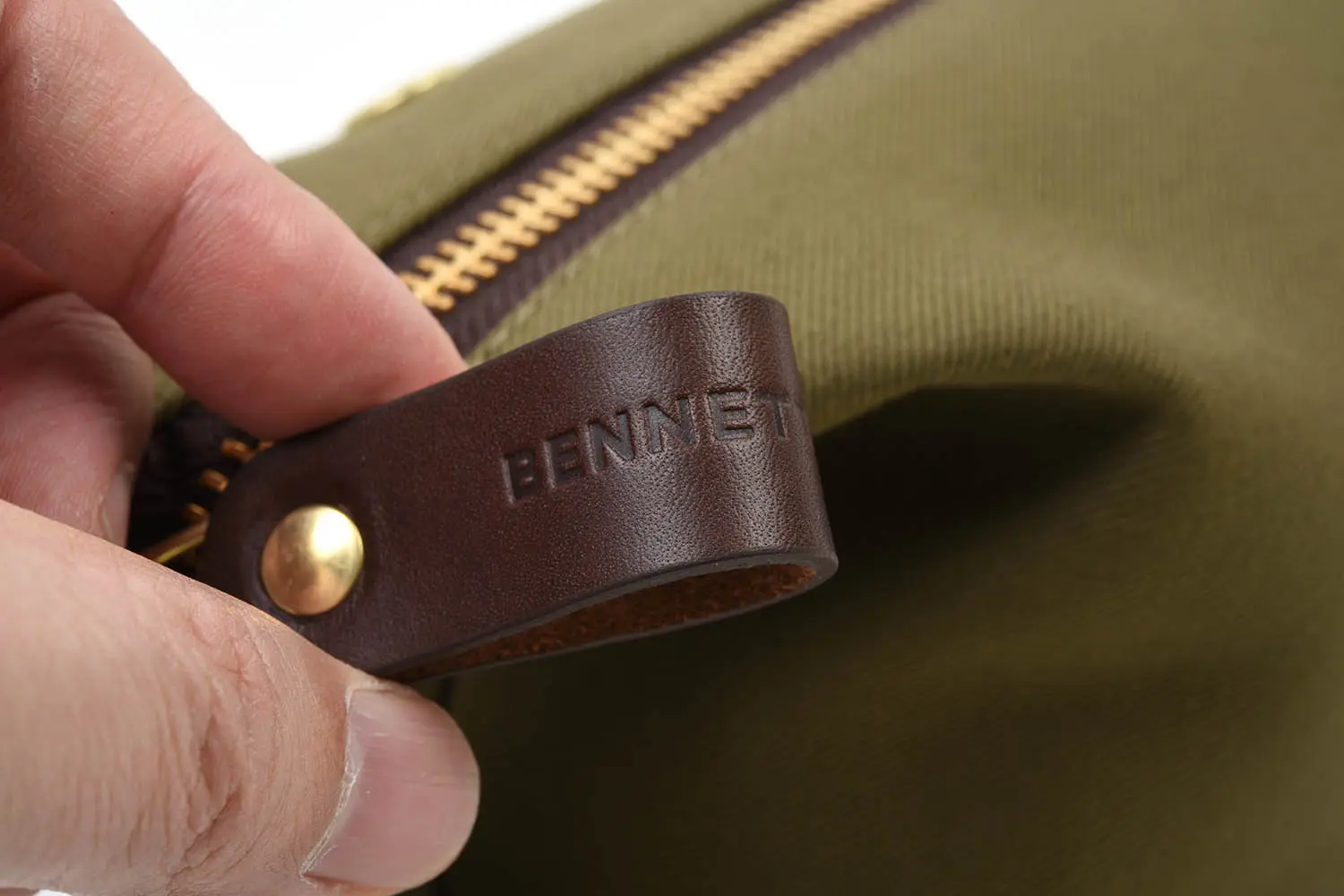 BENNETT WINCH Canvas Wash Bag / Dopp Kit, Olive