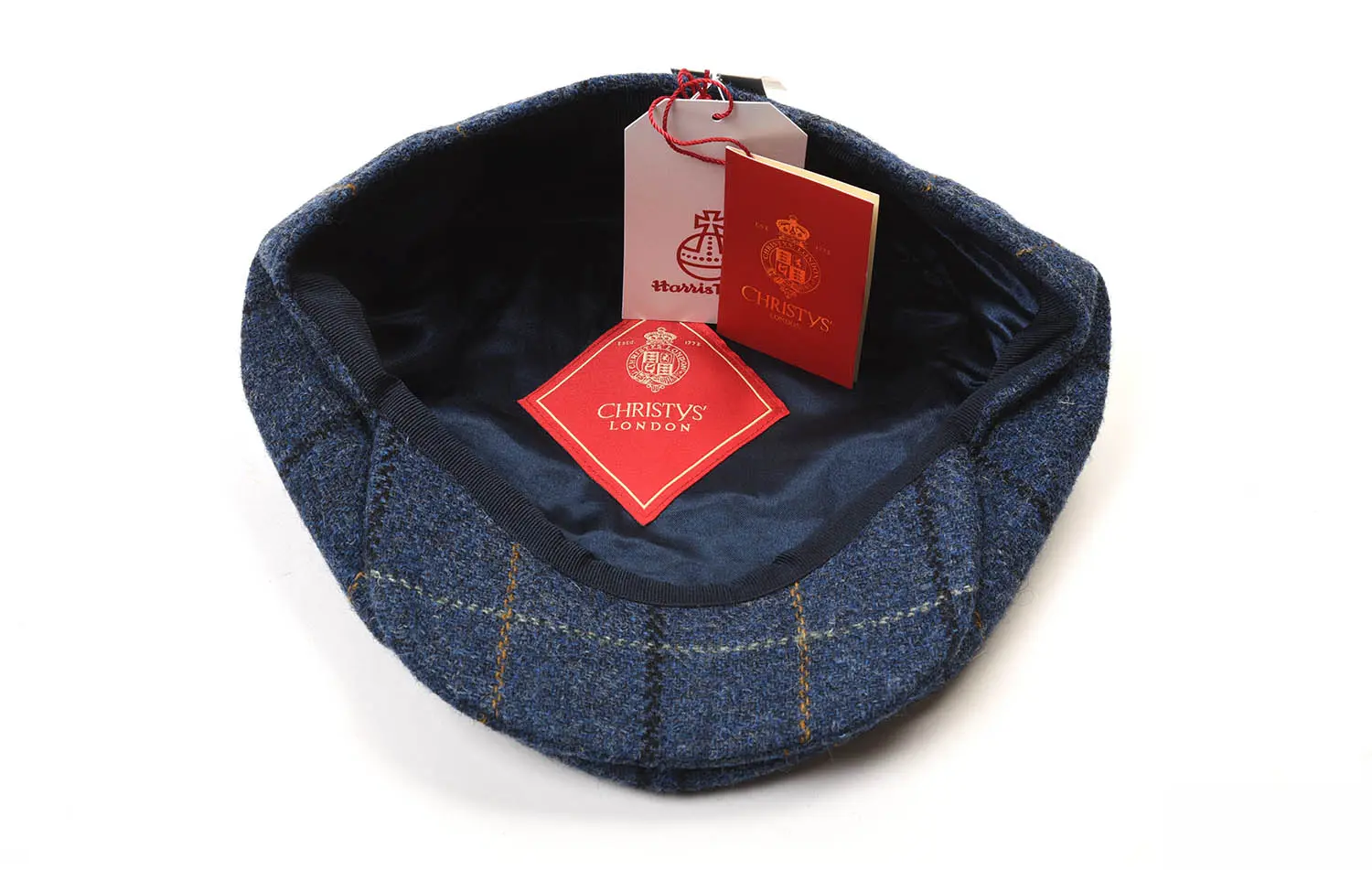 Christys' London CSK100675 Harris 8piece cap Tweed L008W BLU 