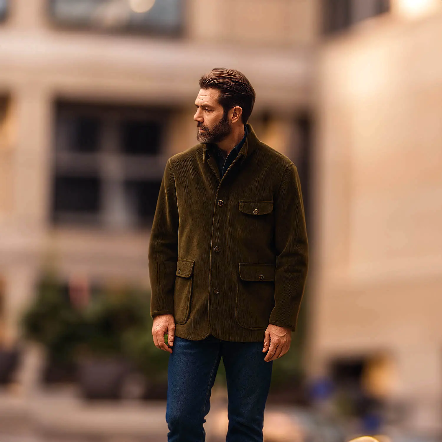 CORDINGS Voyager Corduroy Jacket JK805 (Dark Olive)