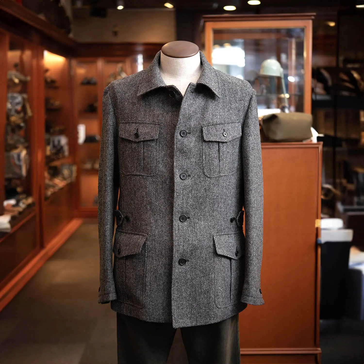 CORDINGS JKP661-HT��Tweed Safari Jacket�� charcoal gray