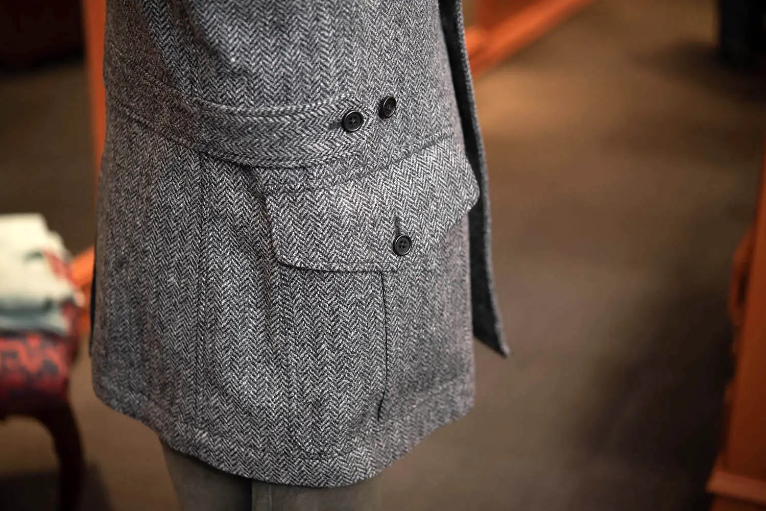 CORDINGS JKP661-HT��Tweed Safari Jacket�� charcoal gray