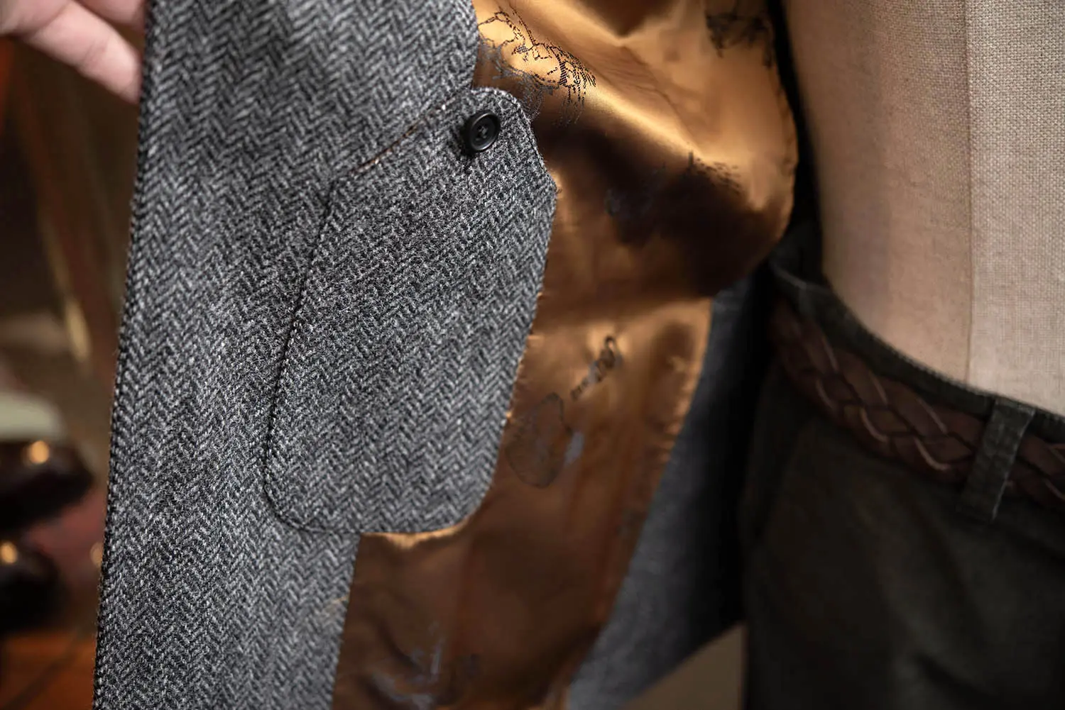 CORDINGS JKP661-HT��Tweed Safari Jacket�� charcoal gray