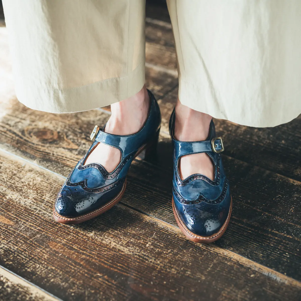 祻 PC-5081 WING TIP HEEL SHOES NYE