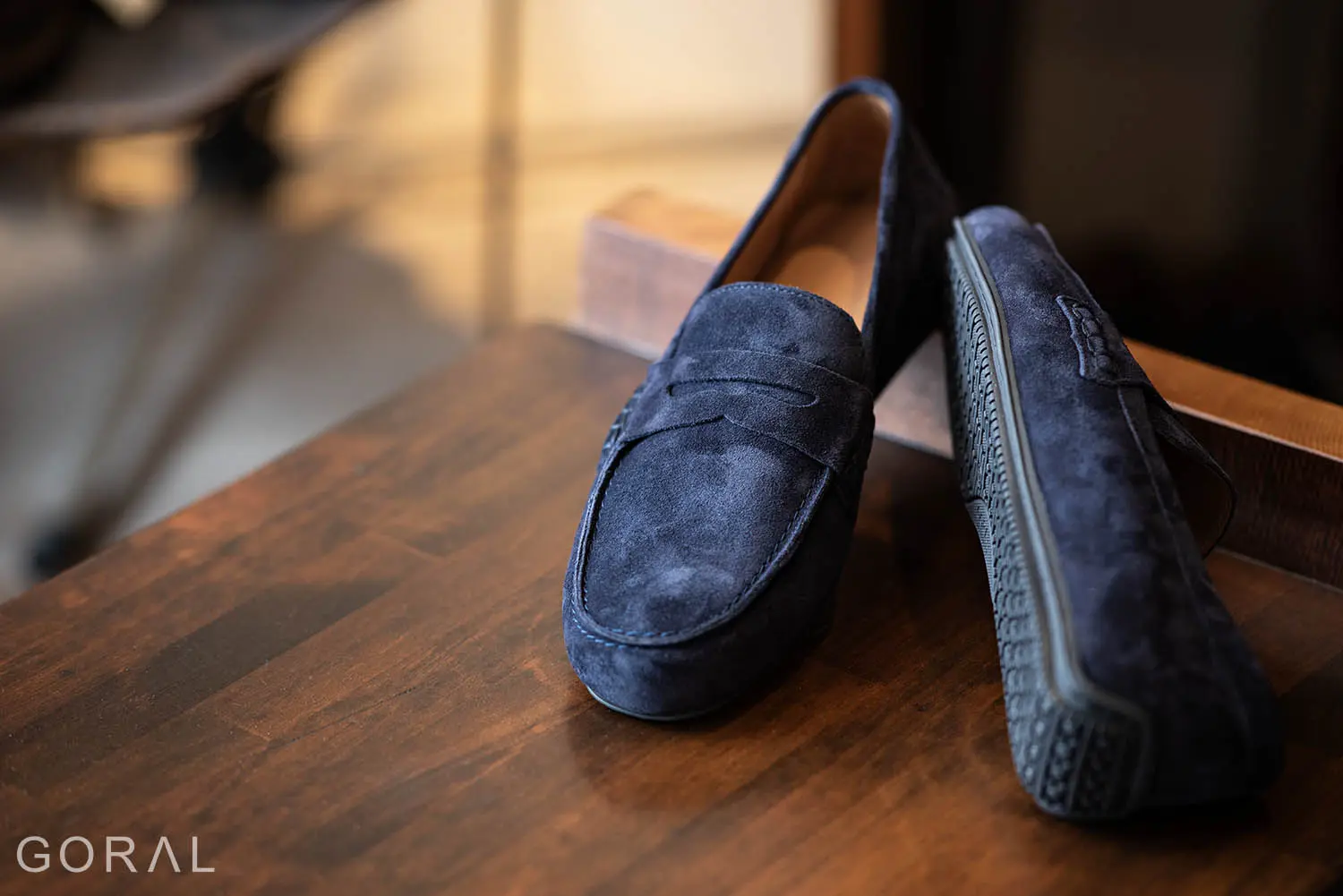 GORAL OMERO Driving shoe NAVY SUEDE