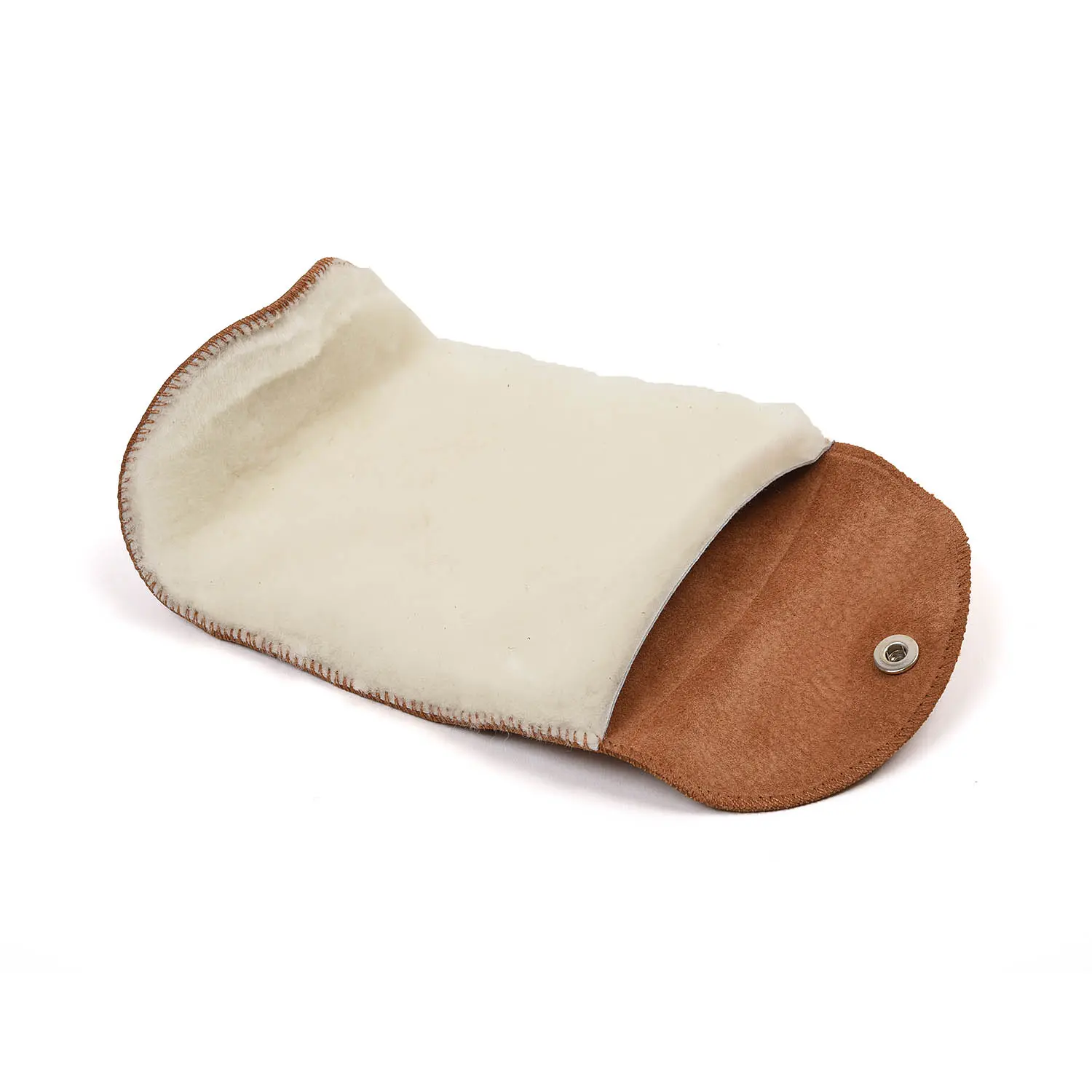  BUFFING GLOVE (Tan Pebble Grain / White Wool)