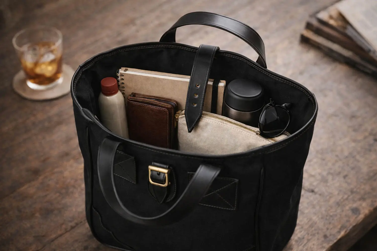 �����ɥեåȥ����� Carryall Small Black Canvas (�֥�å������Х�) (LLC C32) 