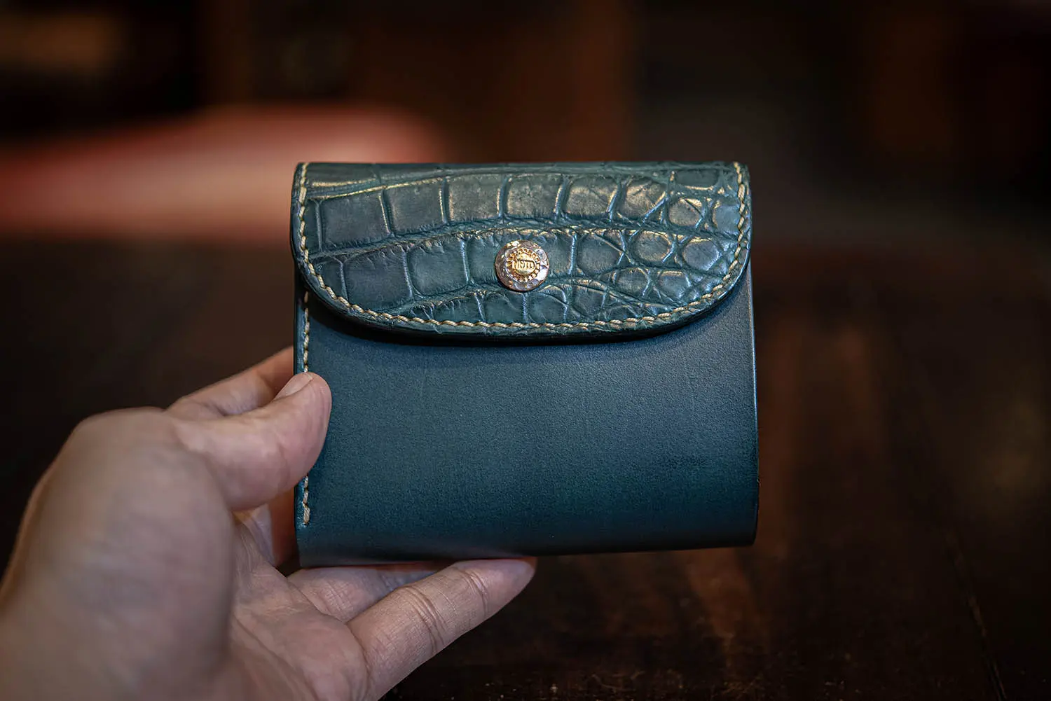 moto leather ブライドルクロコダイル W5 ショートウォレット