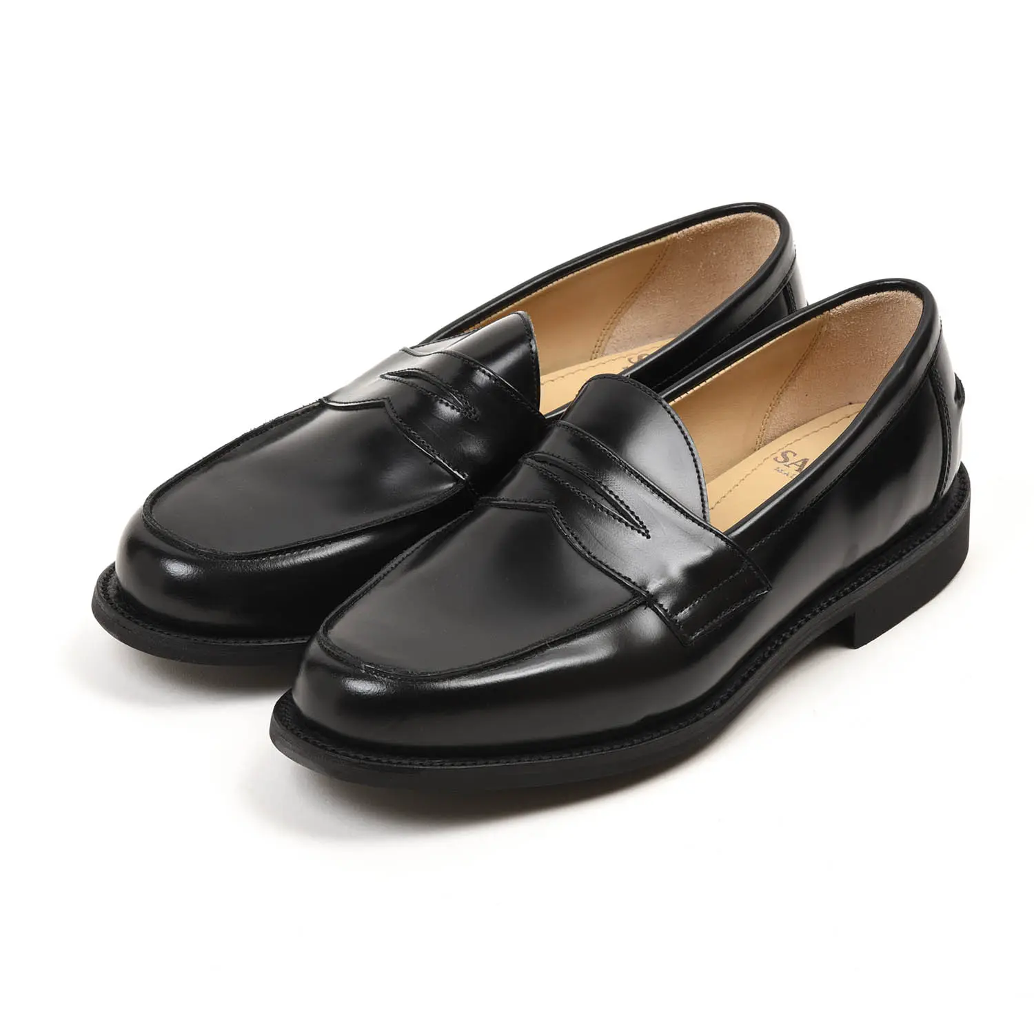  2314B ButtSeam Loafer Black Polishing Leather