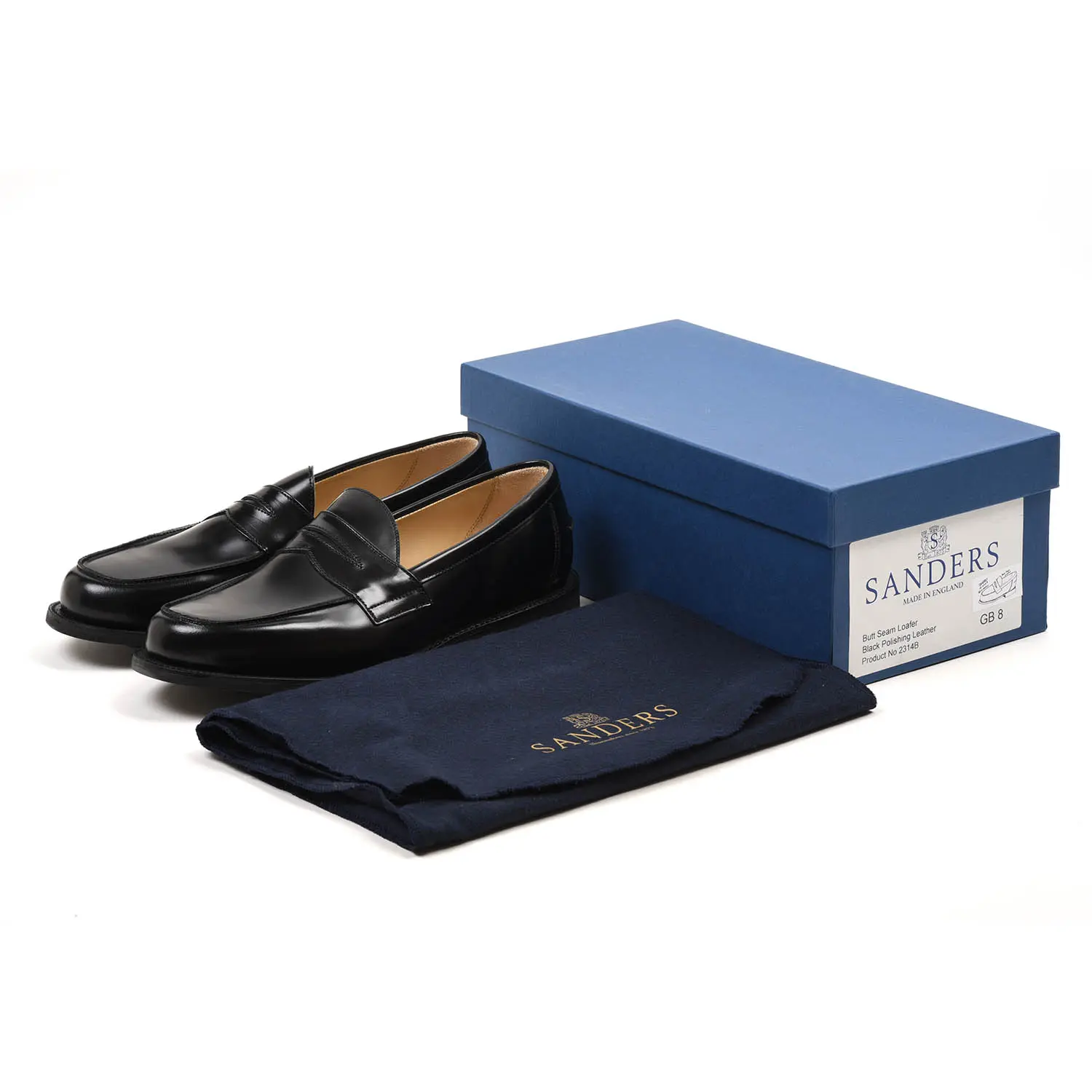  2314B ButtSeam Loafer Black Polishing Leather