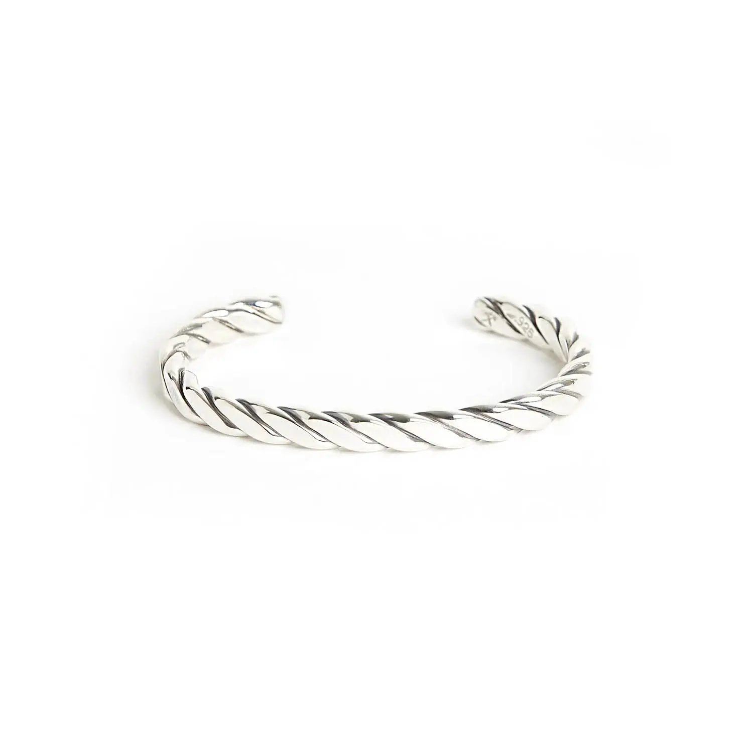 塼ɥ٥ Heavy Weight Plait Cuff 925 Silver Polished