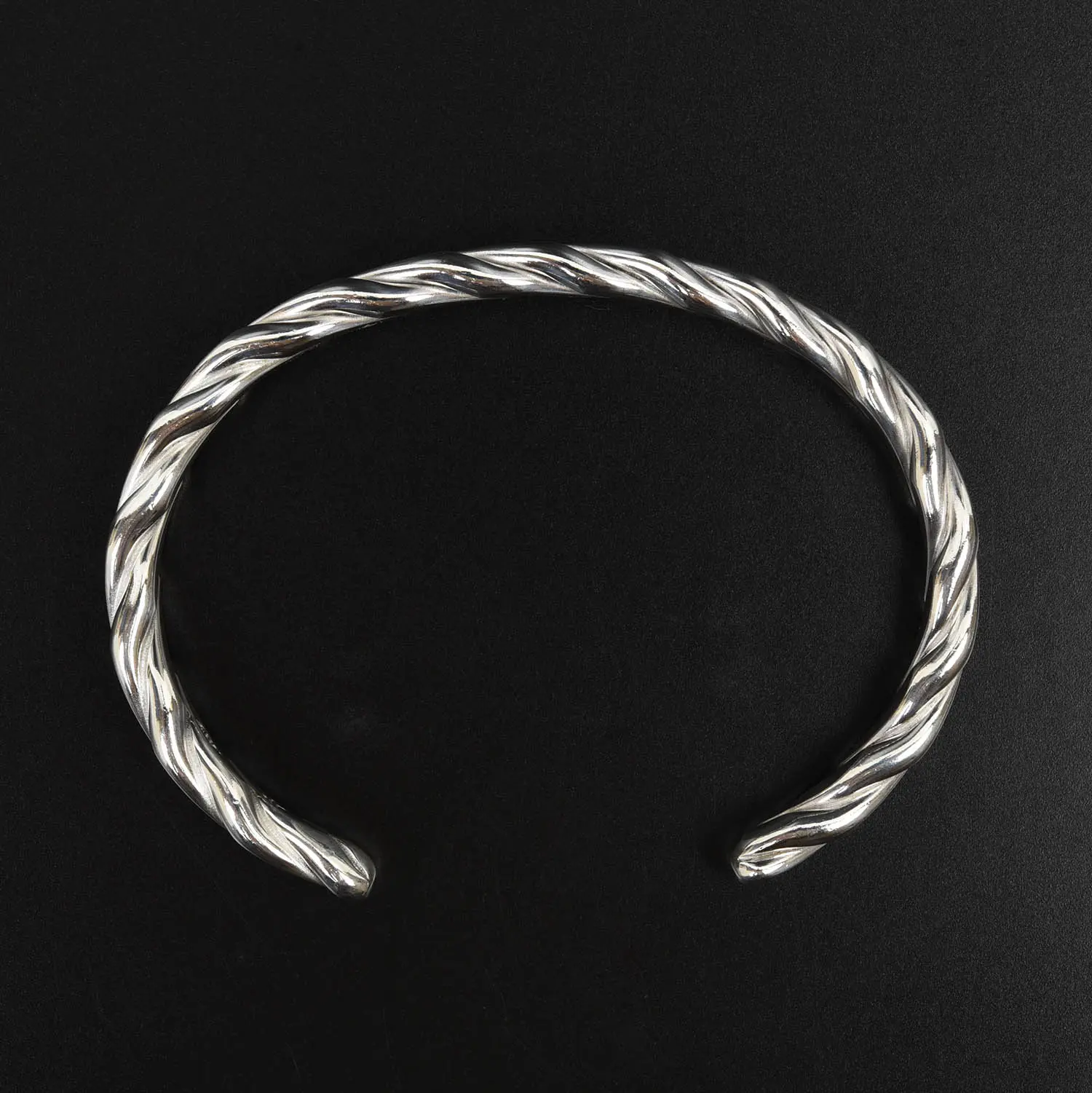 塼ɥ٥ Heavy Weight Plait Cuff 925 Silver Polished