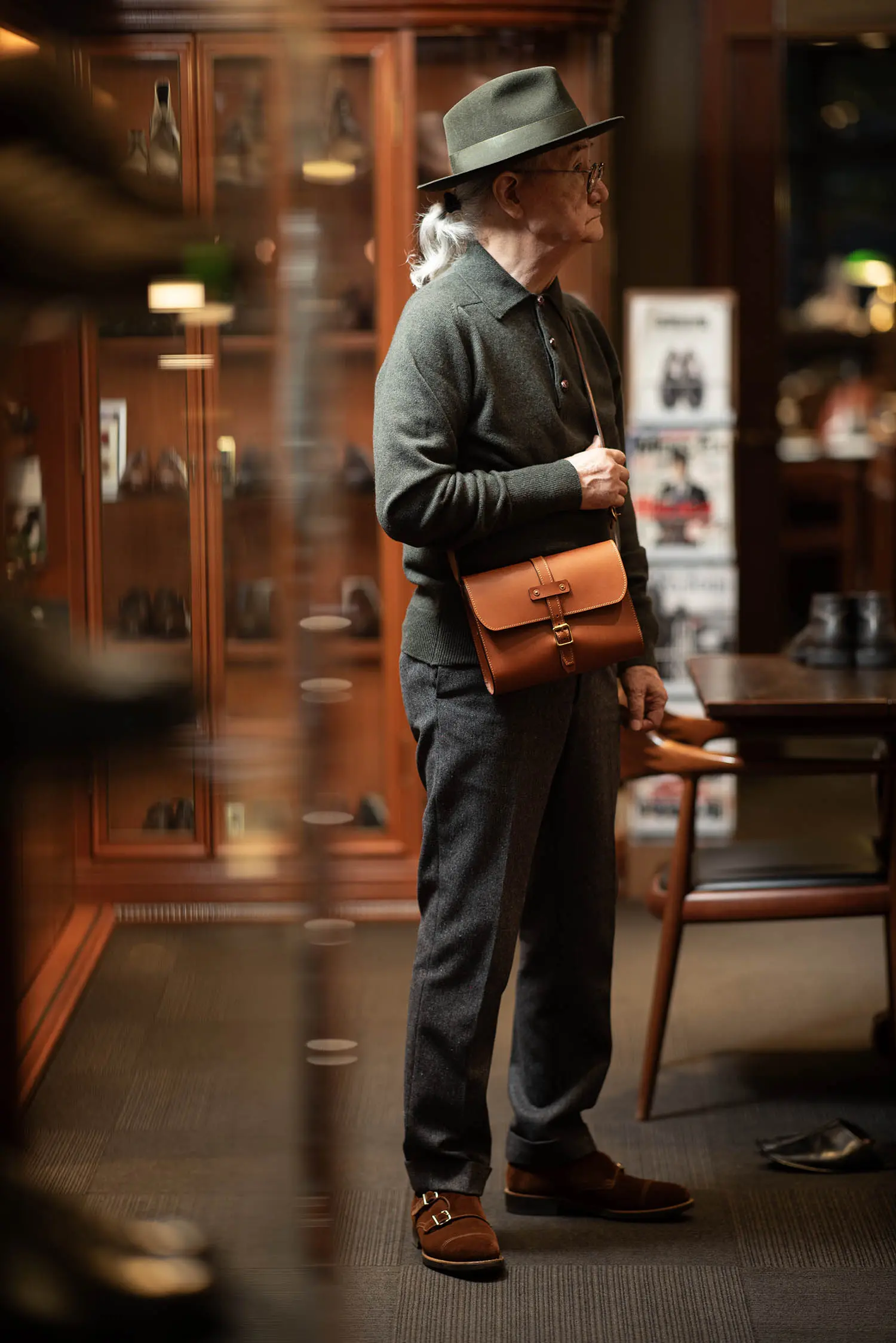 TANNER BATES MIDI BAJA TRAVEL BAG : ITALIAN LEATHER : SADDLE TAN