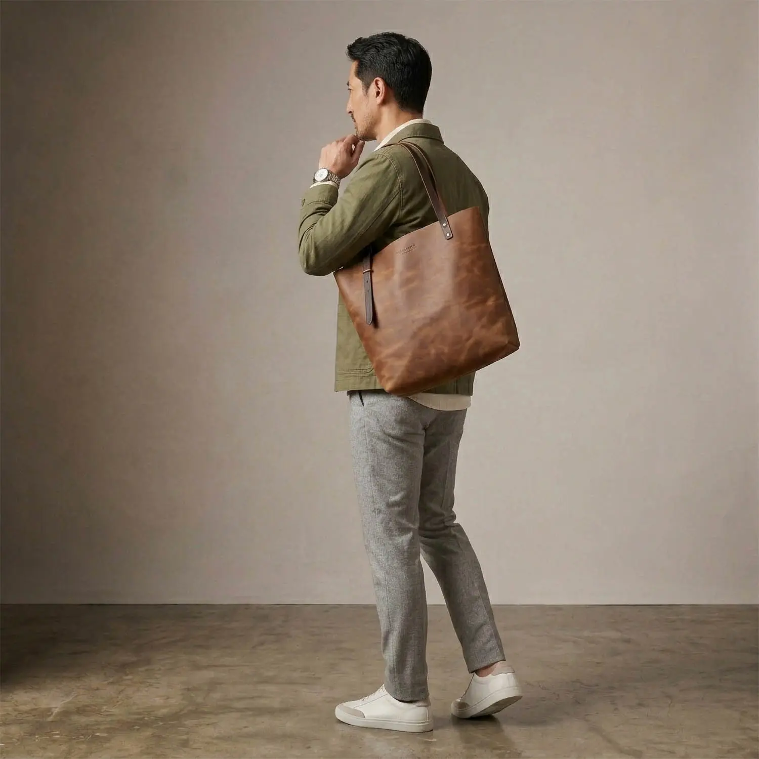 TANNER BATES VIXEN TOTE BAG VIXEN LEATHER (BROWN)