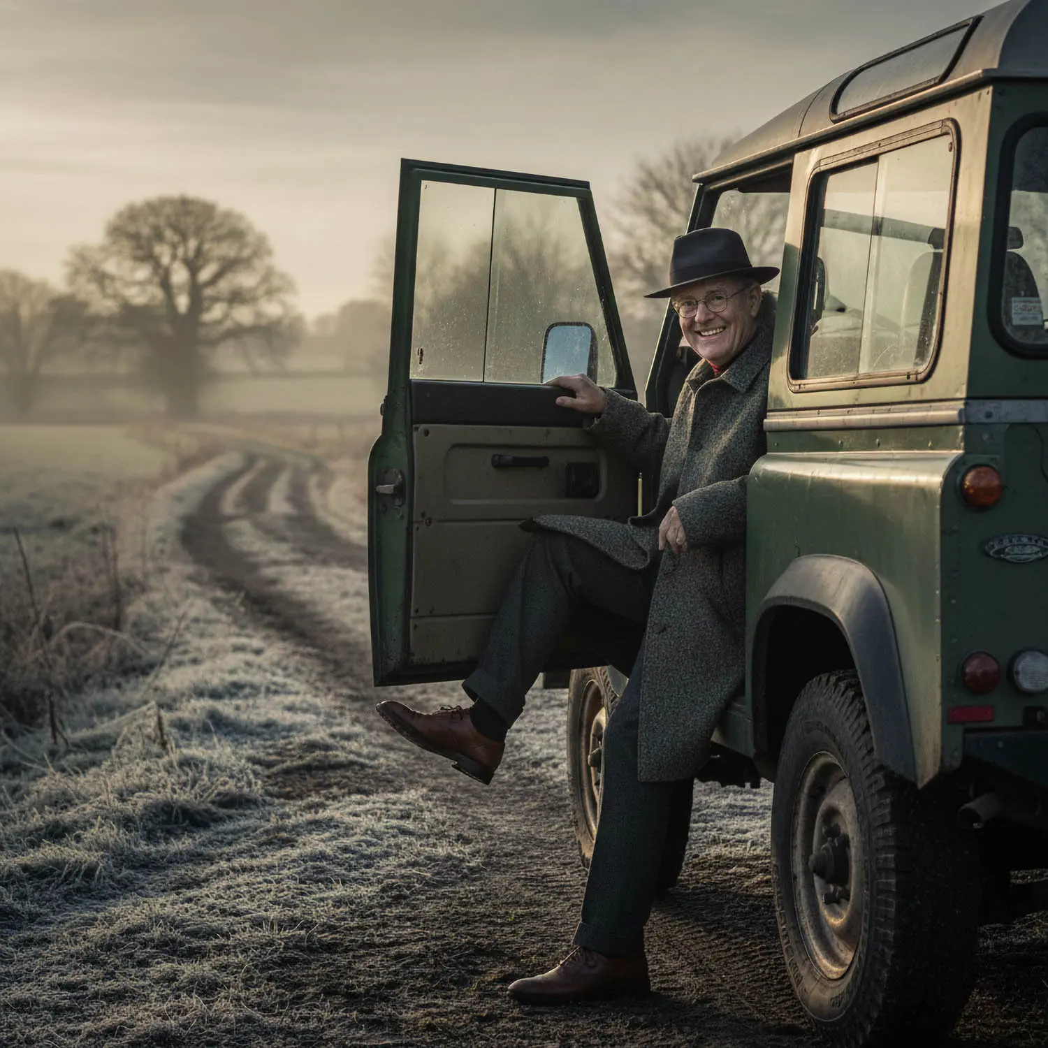 Wax London STAN COAT TWEED FLECK BROWN