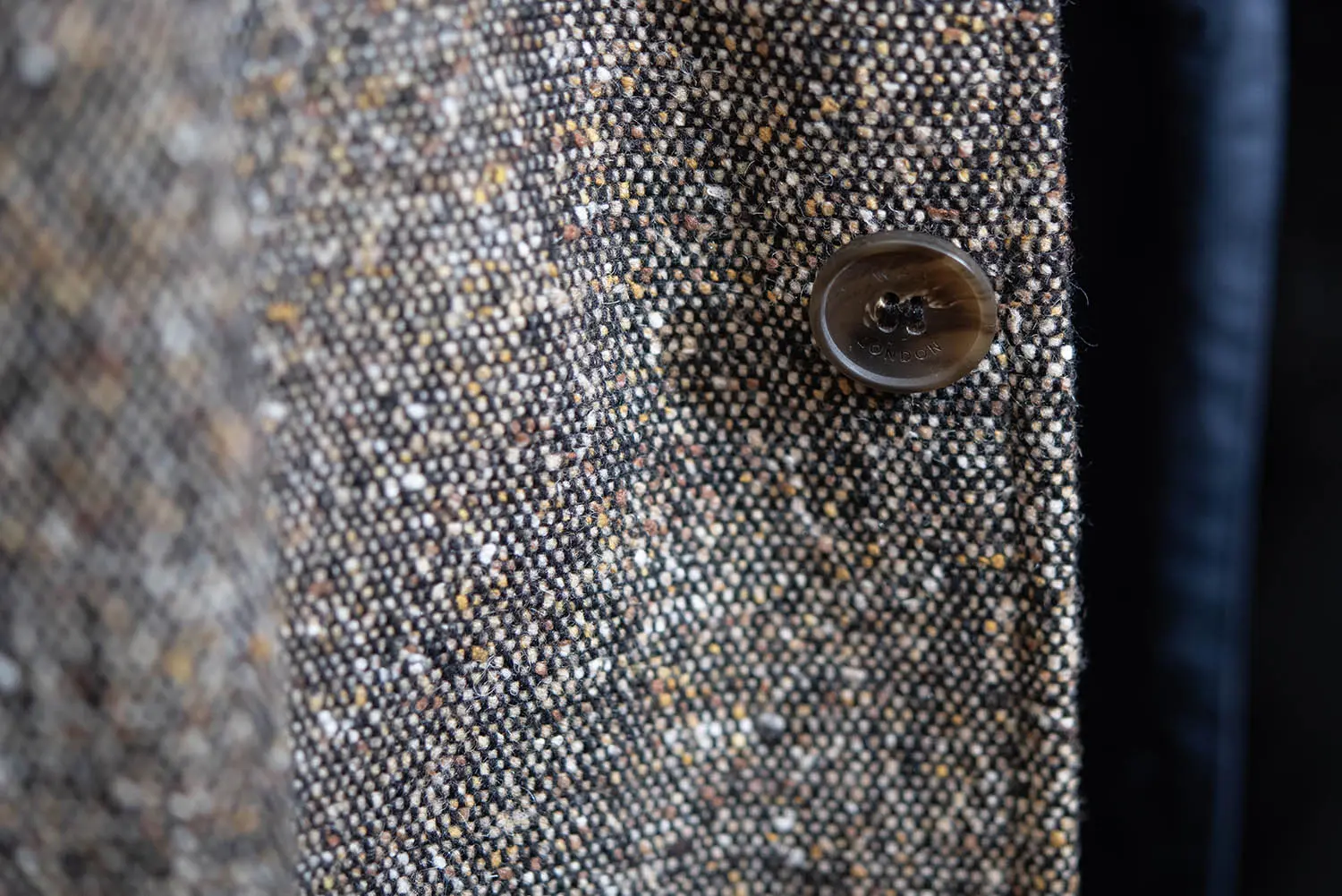 Wax London STAN COAT TWEED FLECK BROWN