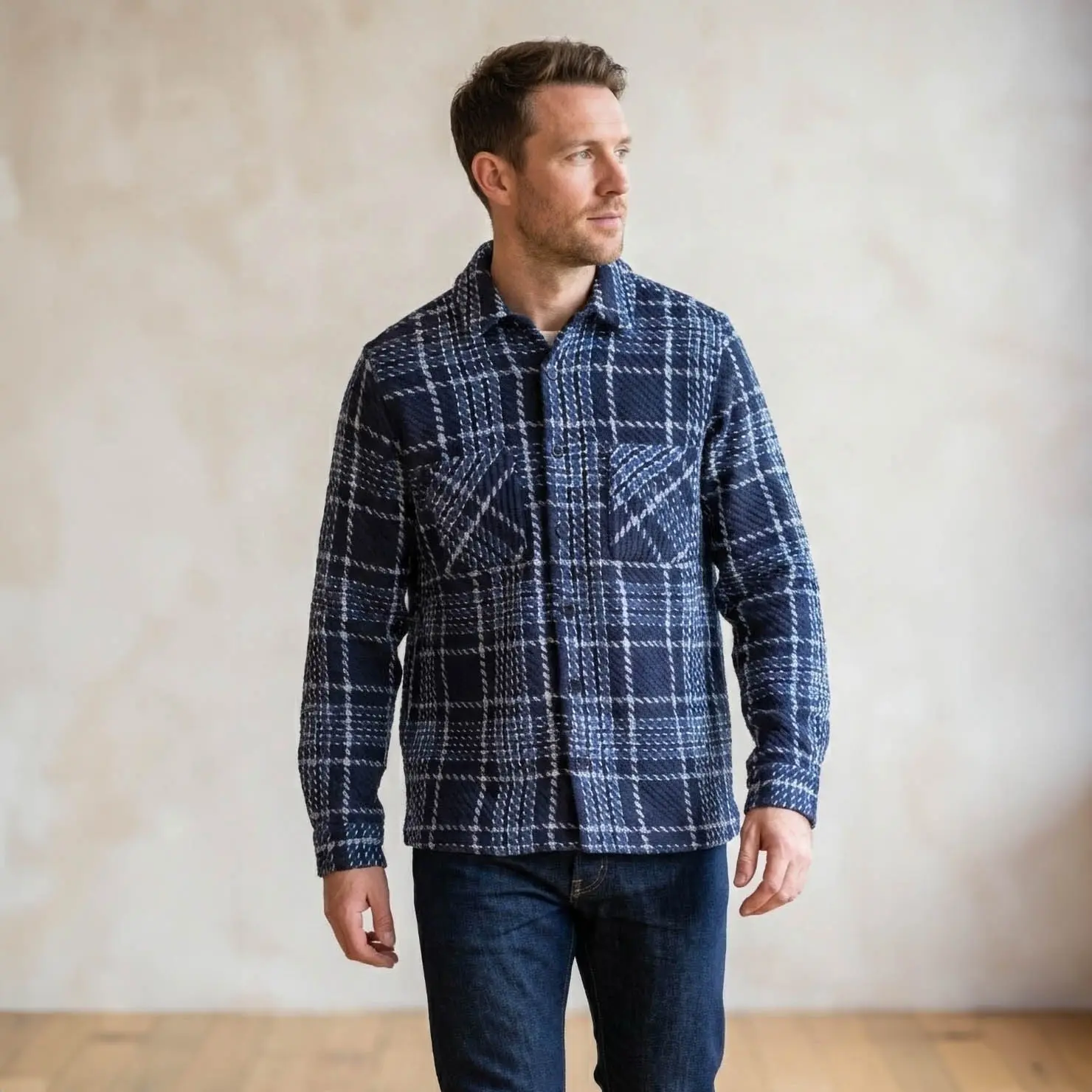 wax london С WAVE CHECK (NAVY/GRAY)