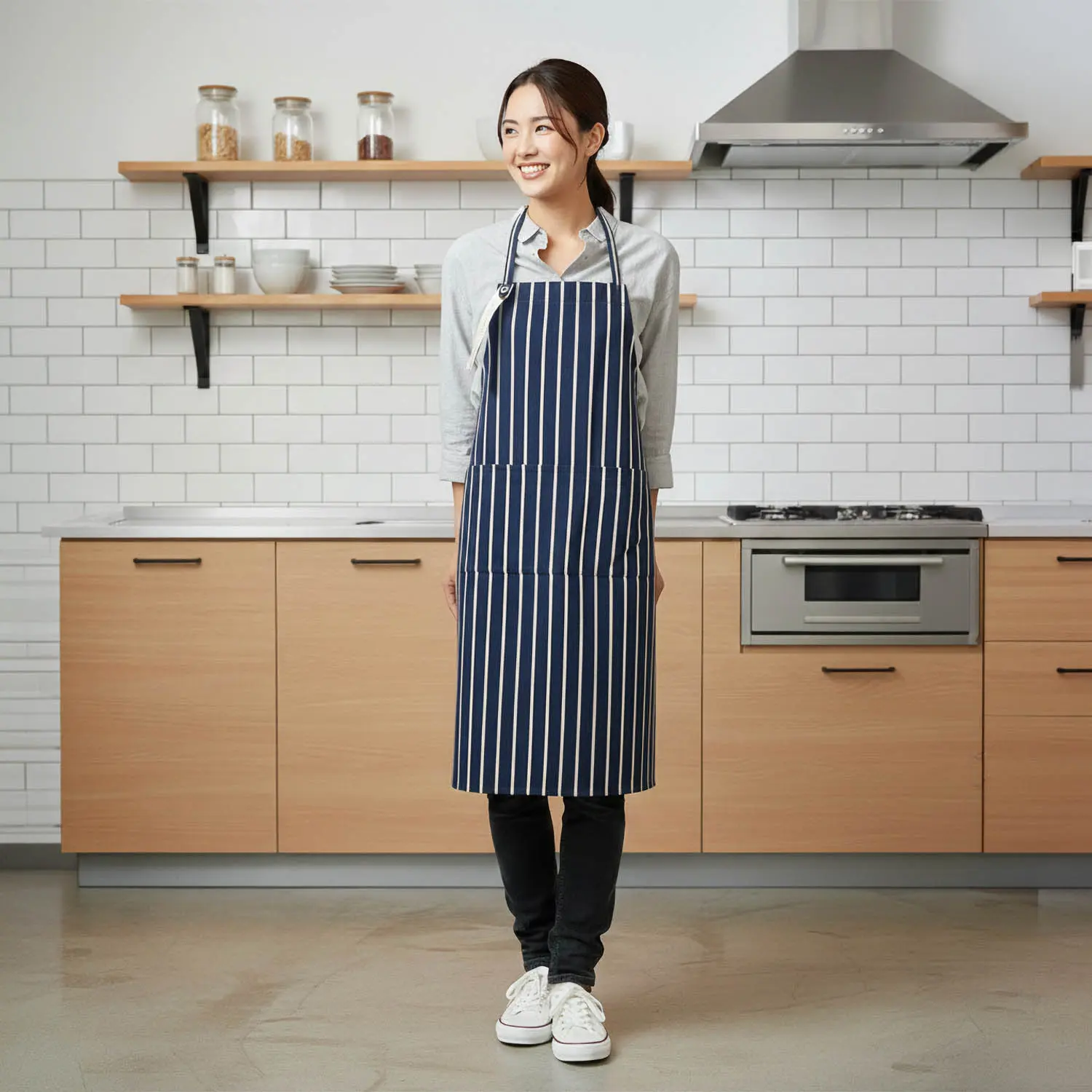 YARMO The Uniform ��Butcher�ʥ֥å��㡼��Stripe��STANDARD APRON��INDIGO���ͥ��ӡ��������ꥹ�ȥ饤�ס�