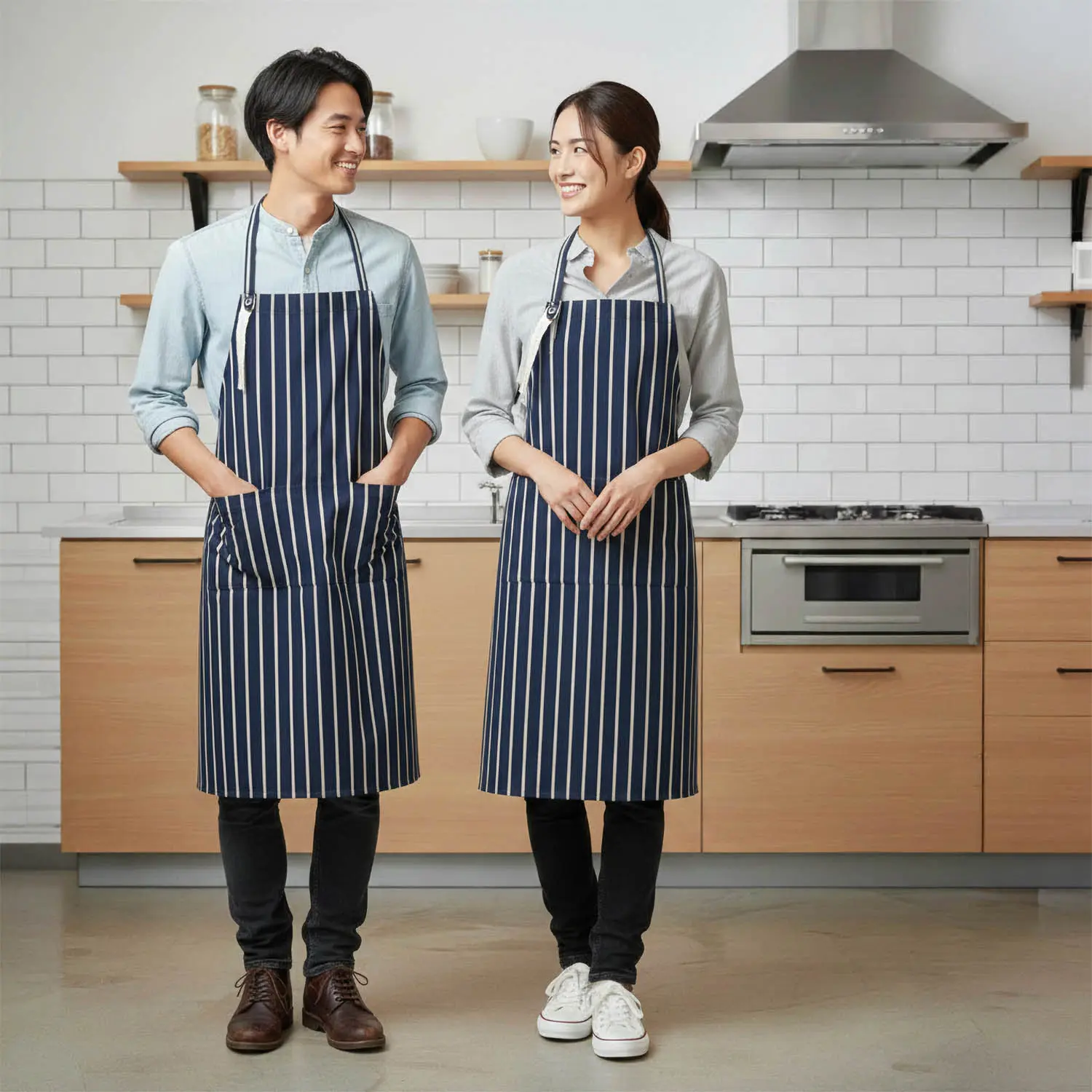 YARMO The Uniform ��Butcher�ʥ֥å��㡼��Stripe��STANDARD APRON��INDIGO���ͥ��ӡ��������ꥹ�ȥ饤�ס�